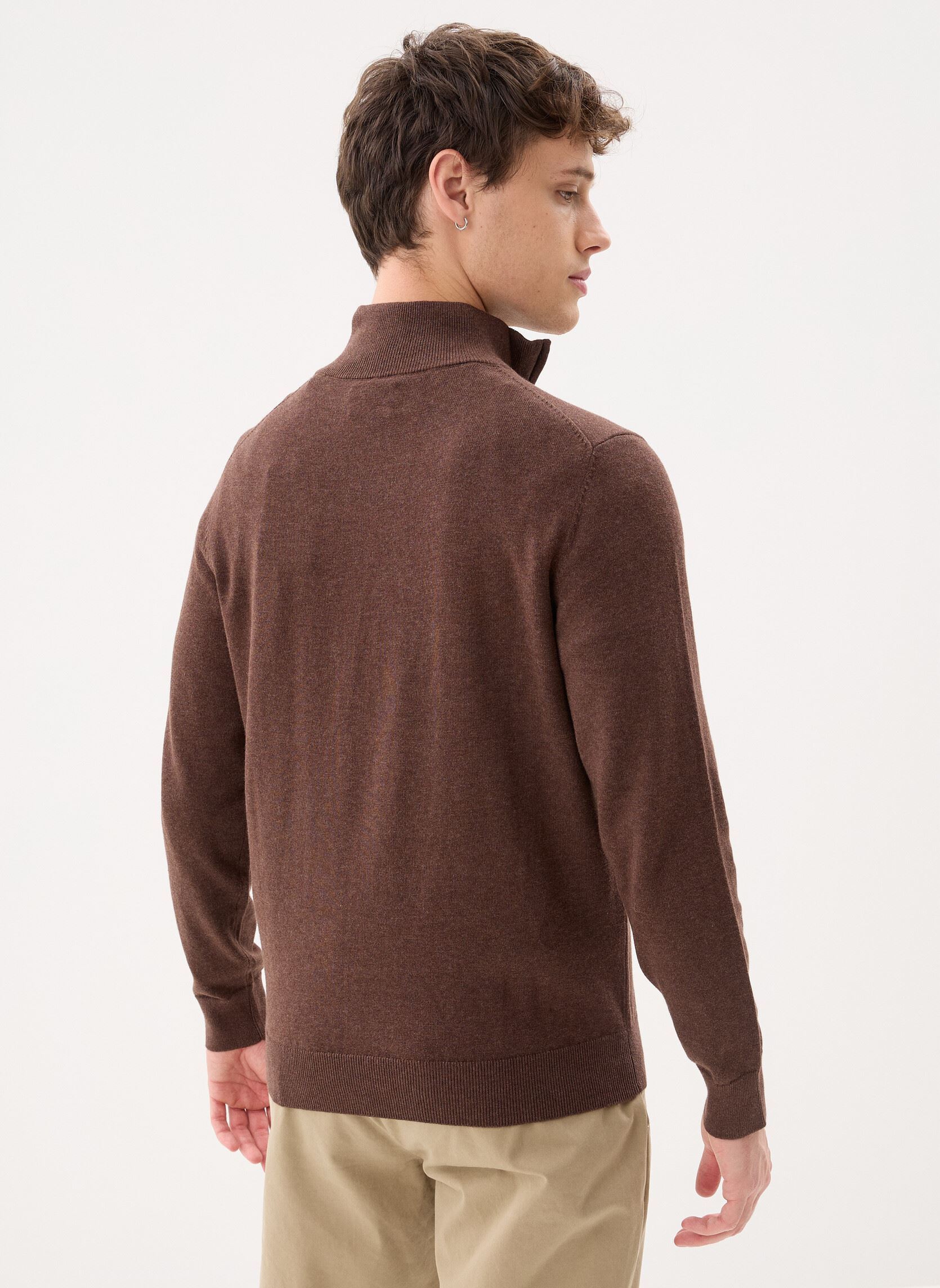 Pulls Classic Cotton Half Zip homme marron GANT Pulls Classic Cotton Half Zip homme marron BROWN MELANGE