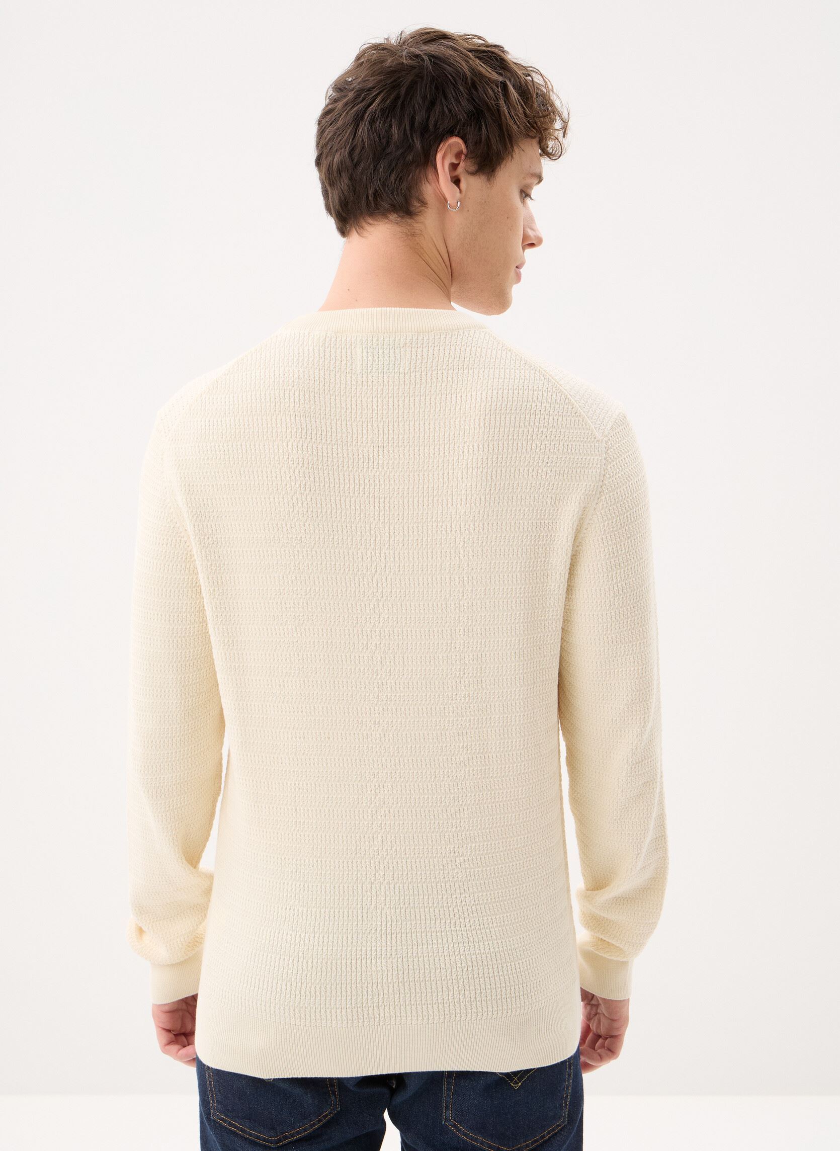 Truien Mini Cable C-Neck heren wit GANT Truien Mini Cable C-Neck heren wit CREAM