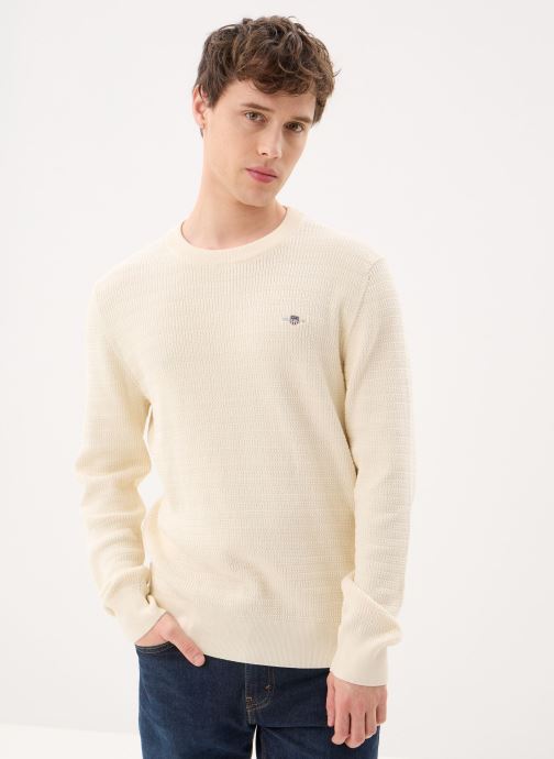 GANT Pulls Mini Cable C-Neck homme blanc