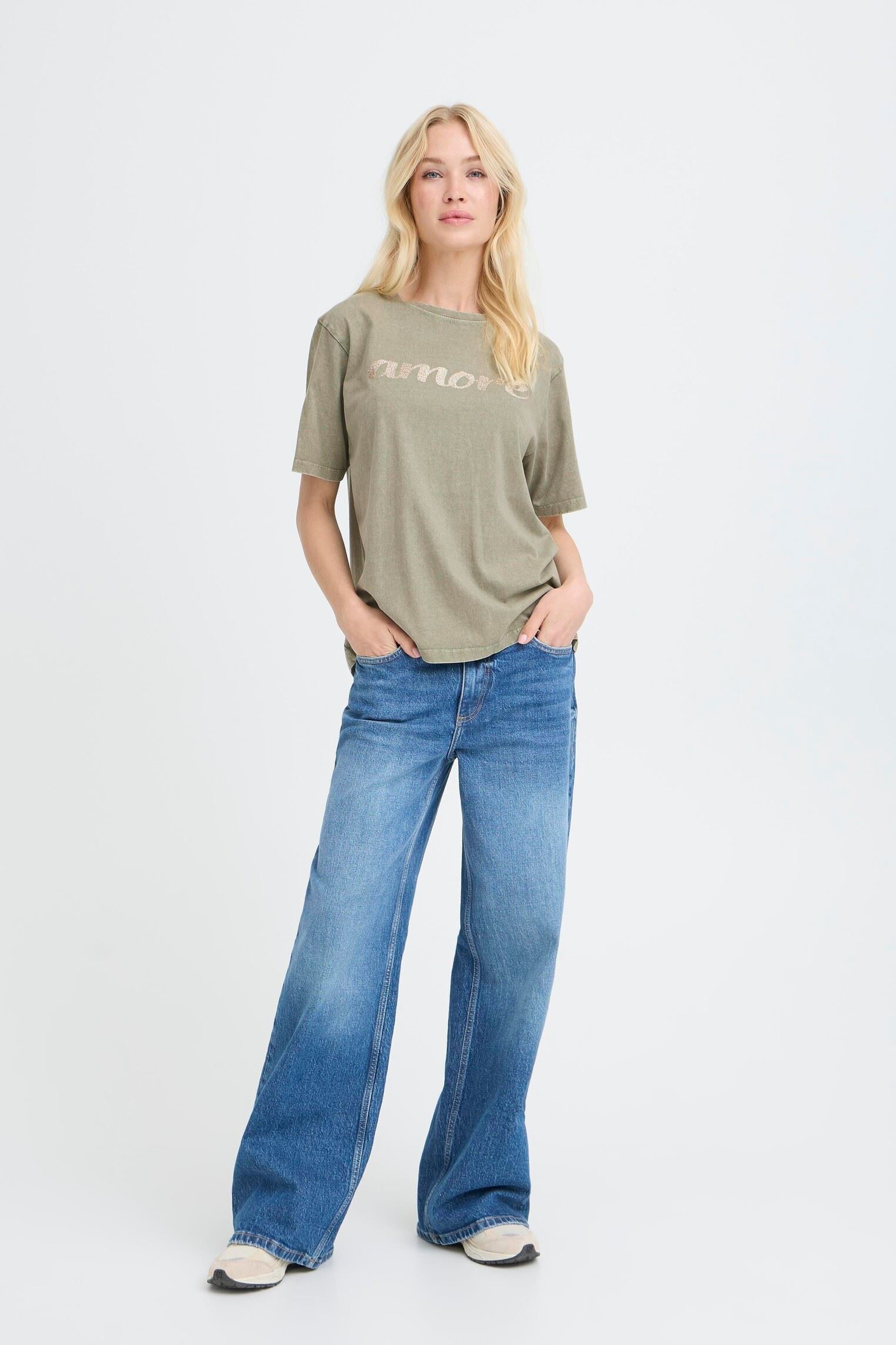 Kurzarm-T-Shirts Bysolko Tshirt 3 damen grün B-Young Kurzarm-T-Shirts Bysolko Tshirt 3 damen grün Vetiver