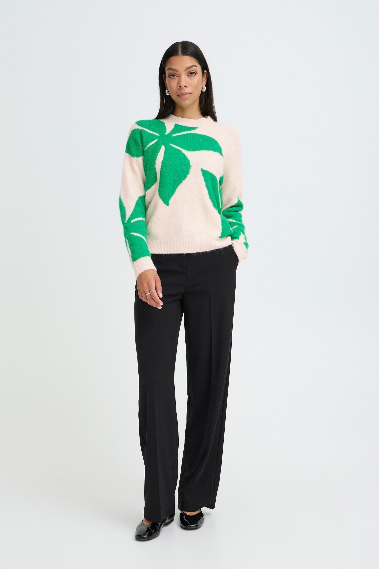 Pullover Byomea Flower Jumper 3 damen weiß B-Young Pullover Byomea Flower Jumper 3 damen weiß Leprechaun Flower