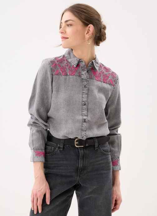 B-Young Lange mouw overhemden Bykosmo Emb Shirt 2 dames grijs