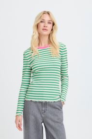 T-shirts met lange mouwen Bysinne Rib Tshirt dames wit