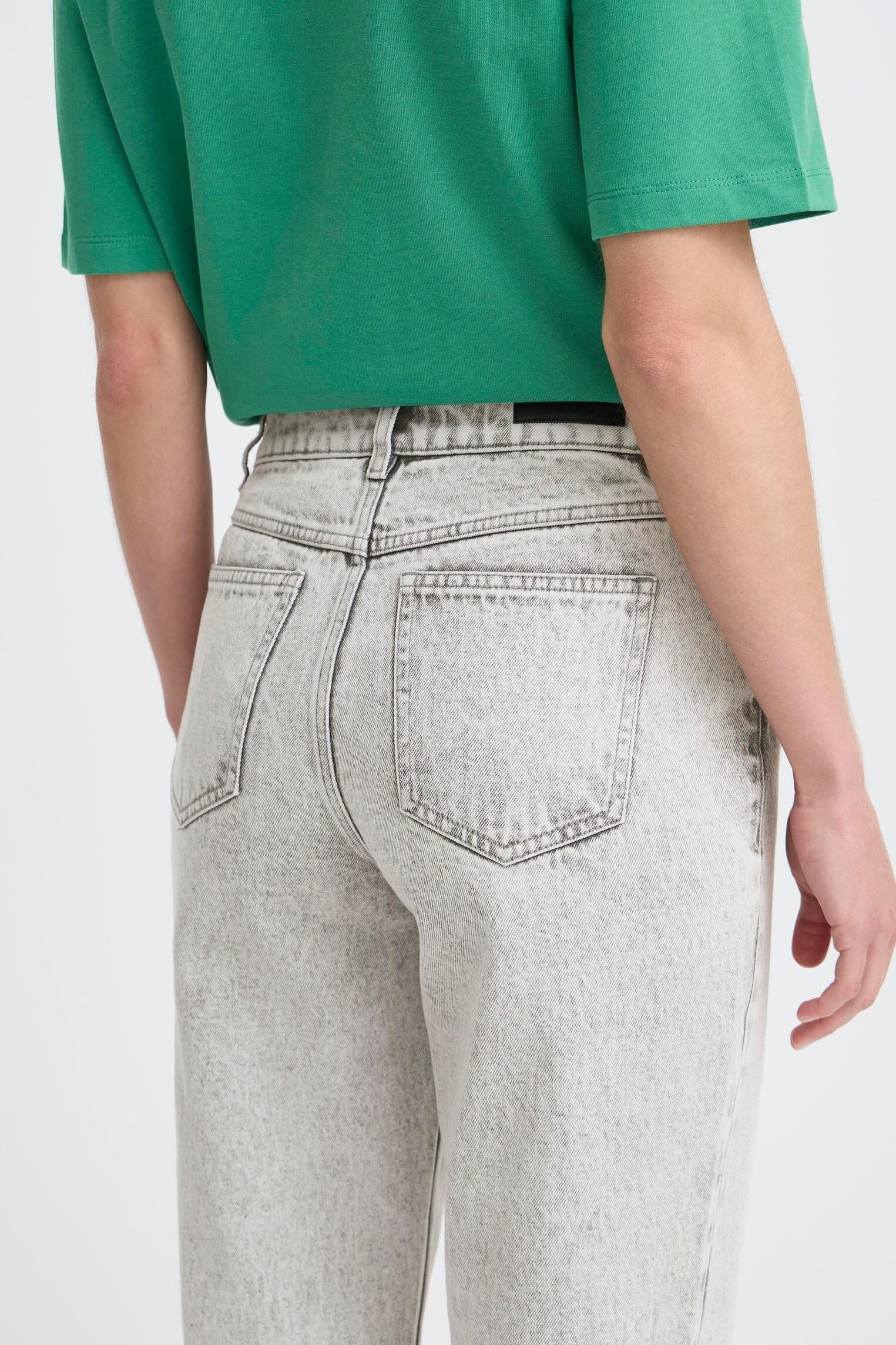 Rechte jeans / Straight Leg Jeans Bykeffini Jeans dames grijs B-Young Rechte jeans / Straight Leg Jeans Bykeffini Jeans dames grijs Light Grey Denim