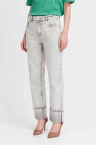 Rechte jeans / Straight Leg Jeans Bykeffini Jeans dames grijs