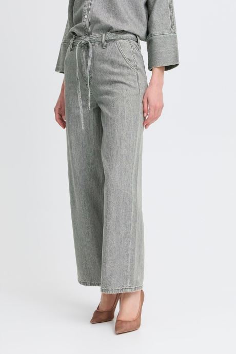 B-Young Wijde jeans / Flared Jeans Bykimu Belt Jeans 2 dames grijs