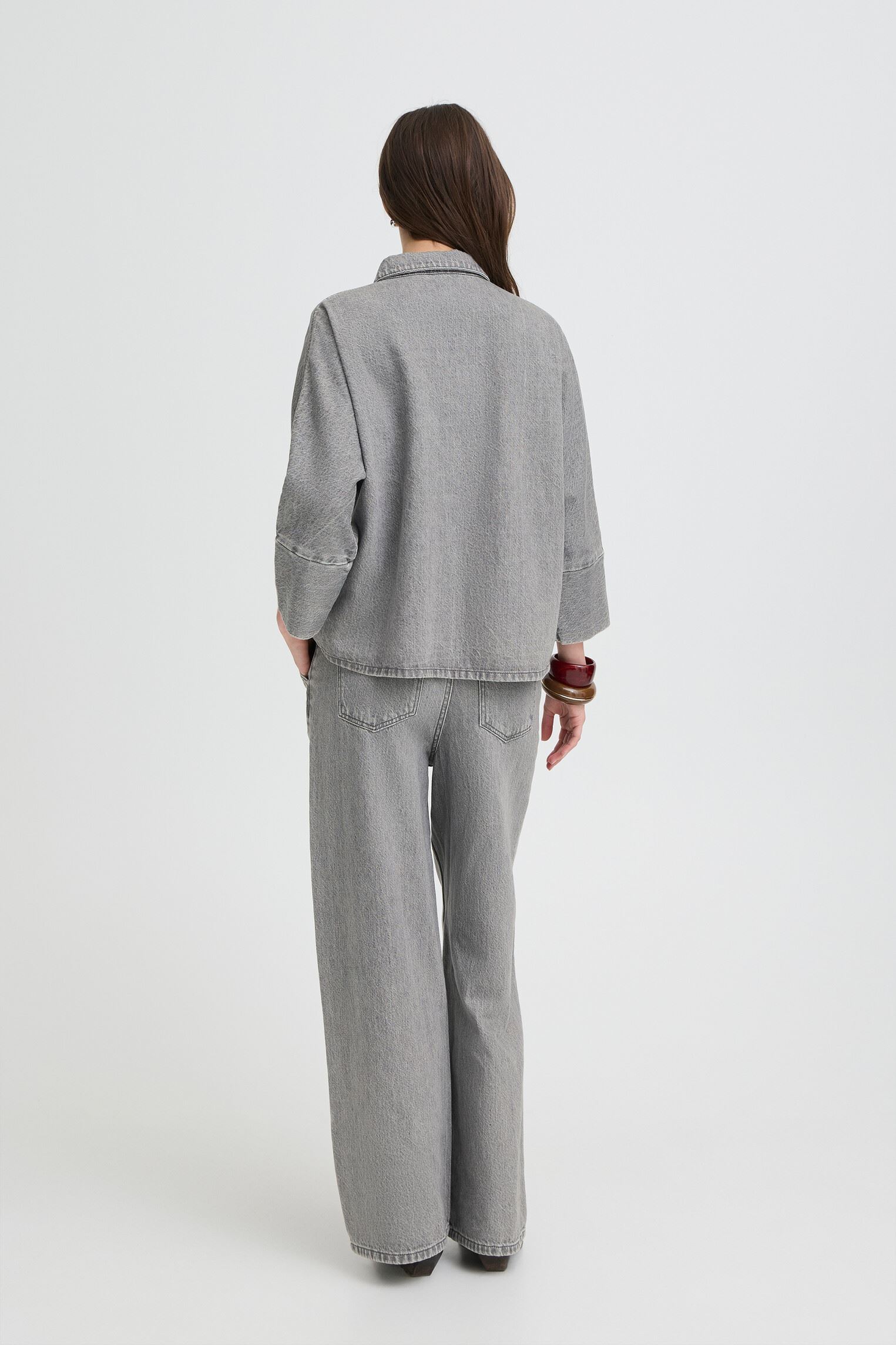 Lange mouw overhemden Bykimu Shirt dames grijs B-Young Lange mouw overhemden Bykimu Shirt dames grijs Mid Grey Denim