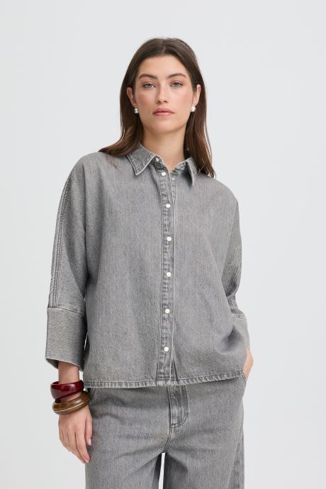 B-Young Lange mouw overhemden Bykimu Shirt dames grijs