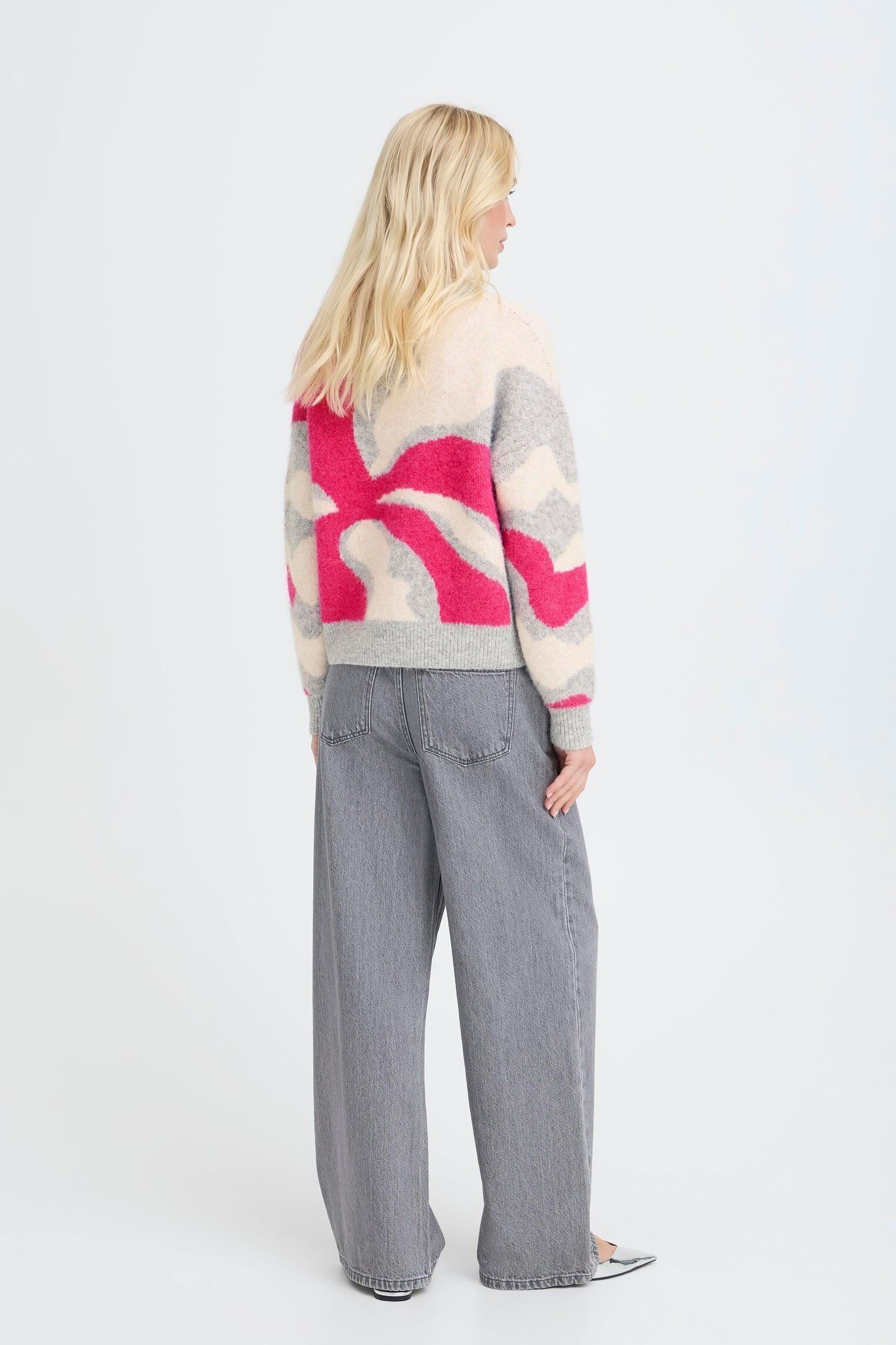 Truien Byomea Abstract Jumper dames meerkleurig B-Young Truien Byomea Abstract Jumper dames meerkleurig Abstract Phlox Pink