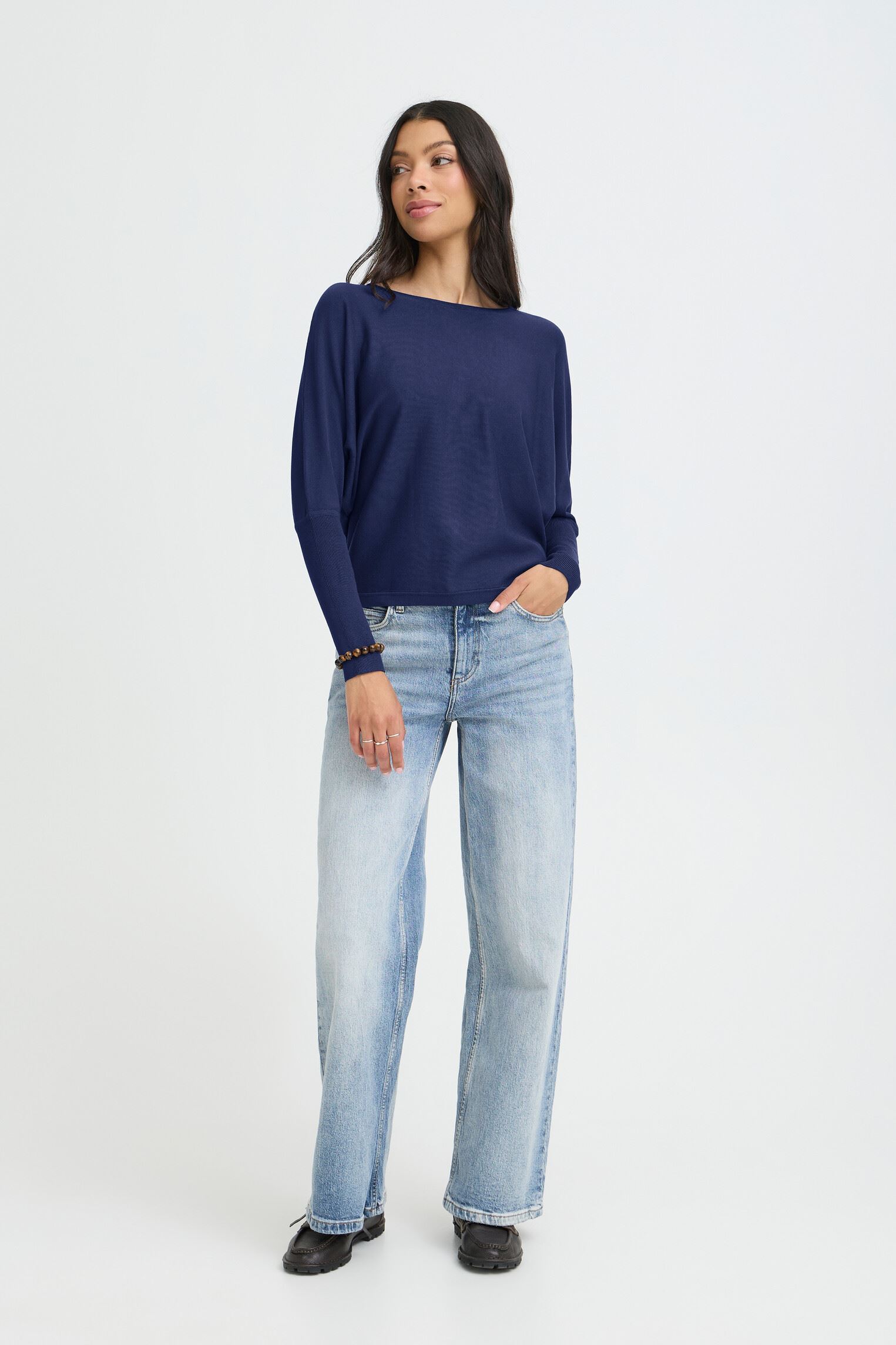 Pullover Bymmorla Bat Jumper damen blau B-Young Pullover Bymmorla Bat Jumper damen blau MEDIEVAL BLUE