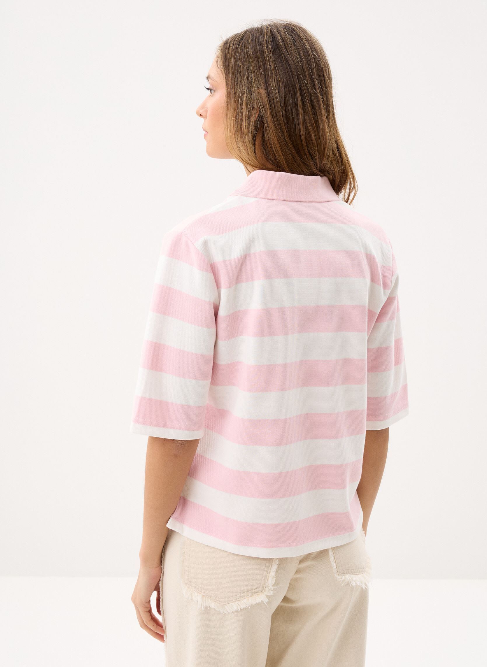 Polos manches courtes Bypelda Ss Polo femme rose B-Young Polos manches courtes Bypelda Ss Polo femme rose Parfait Pink Stripe