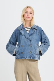 Jeansjacken Bycitan Trench Coat damen blau B-Young Jeansjacken Bycitan Trench Coat damen blau Mid Blue Denim