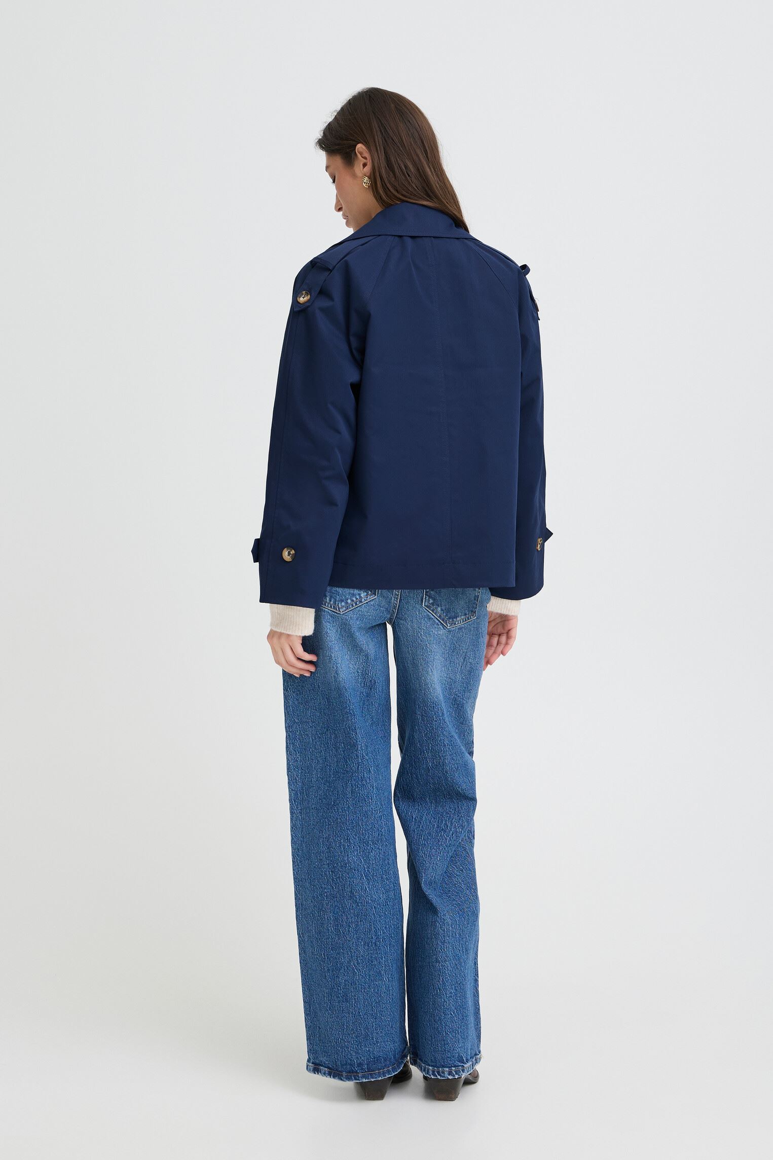 Trench-coats Byamona Sh Trench Coat femme bleu B-Young Trench-coats Byamona Sh Trench Coat femme bleu Copenhagen Night