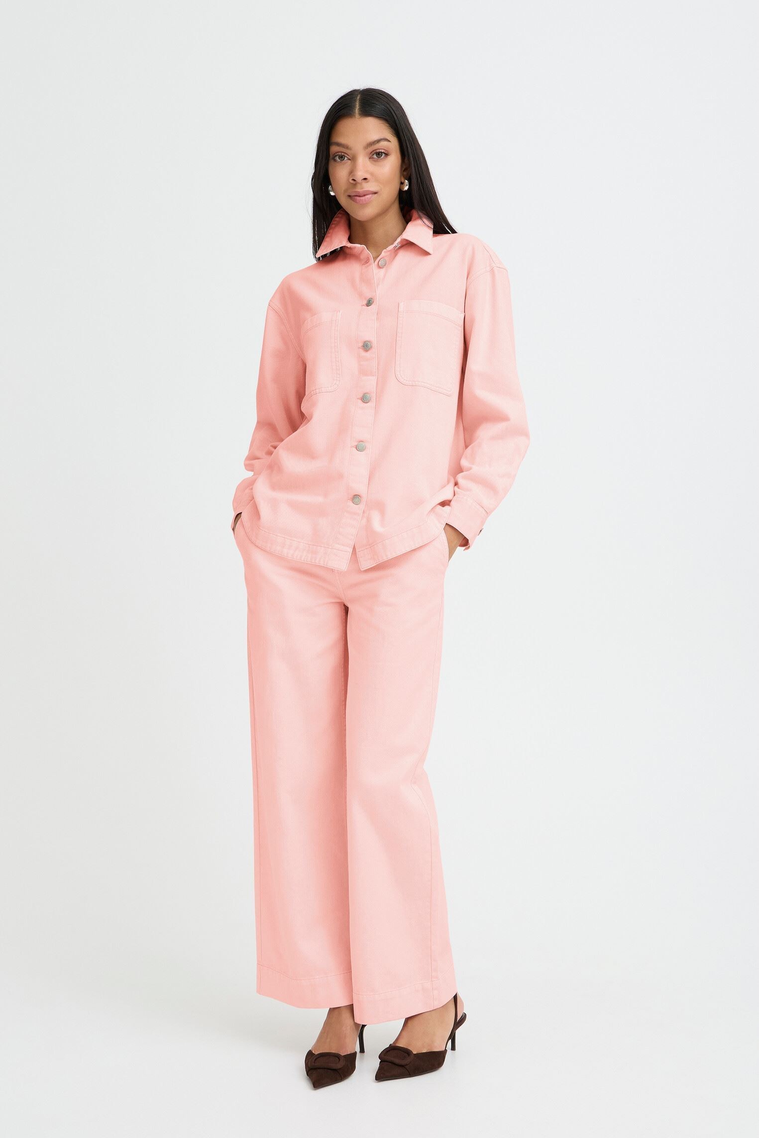 Langarm-Hemden Bykainno Shirt damen rosa B-Young Langarm-Hemden Bykainno Shirt damen rosa Parfait Pink
