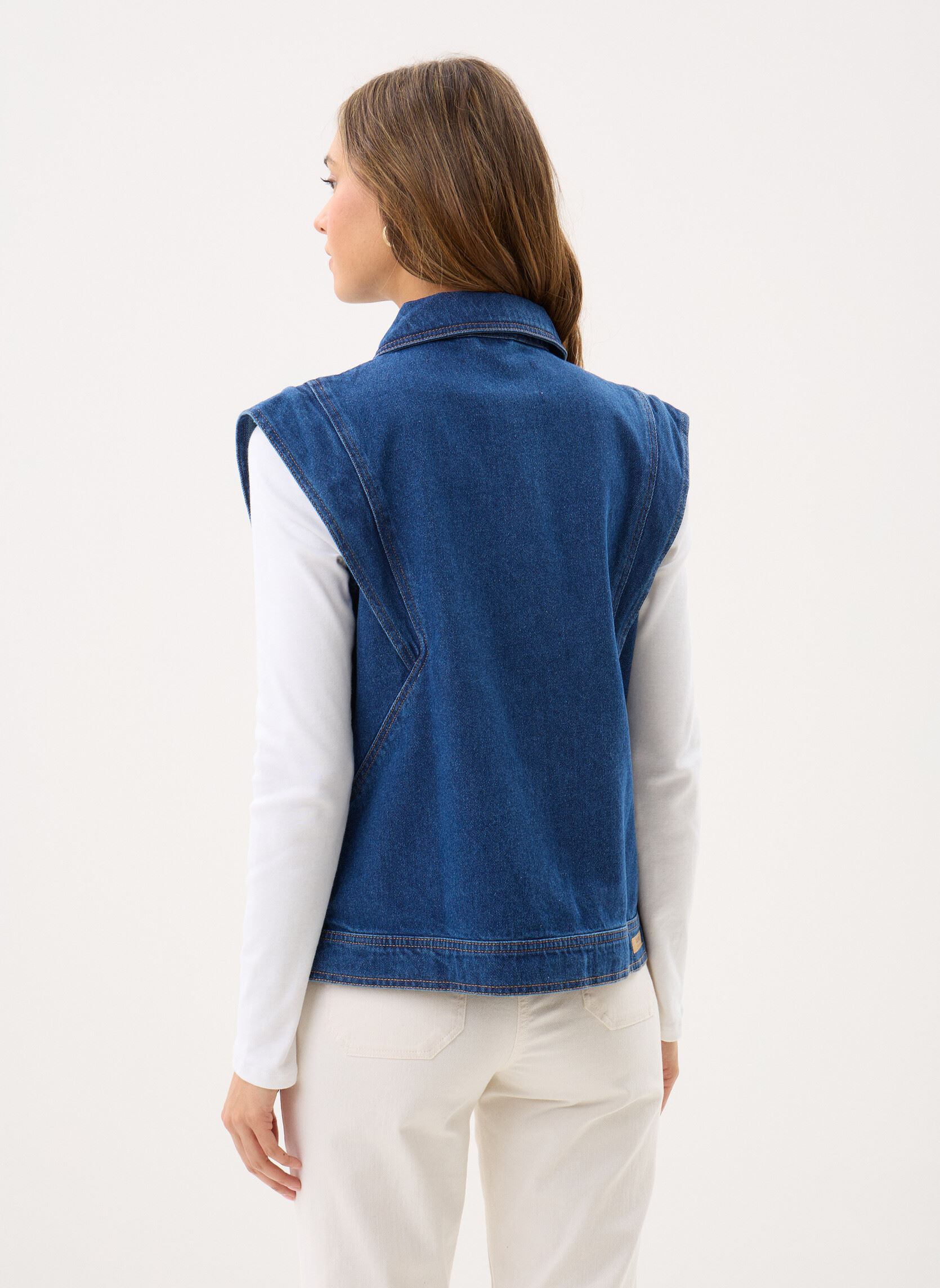 Bodywarmer Bykakai Waistcoat dames blauw B-Young Bodywarmer Bykakai Waistcoat dames blauw DARK BLUE DENIM