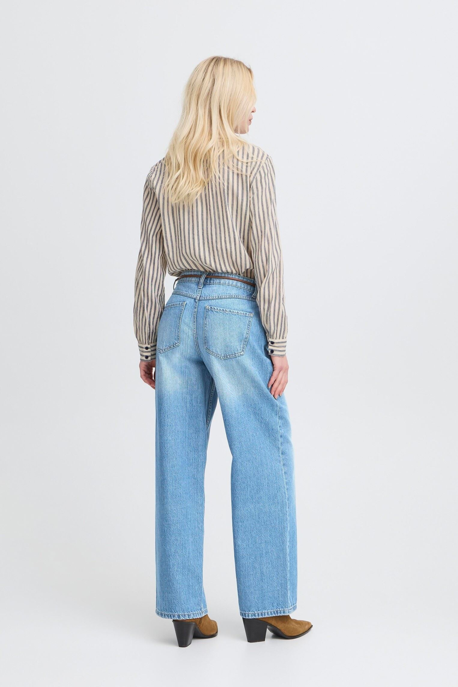 Wijde jeans / Flared Jeans Bykacila Jeans dames blauw B-Young Wijde jeans / Flared Jeans Bykacila Jeans dames blauw Mid Blue Denim