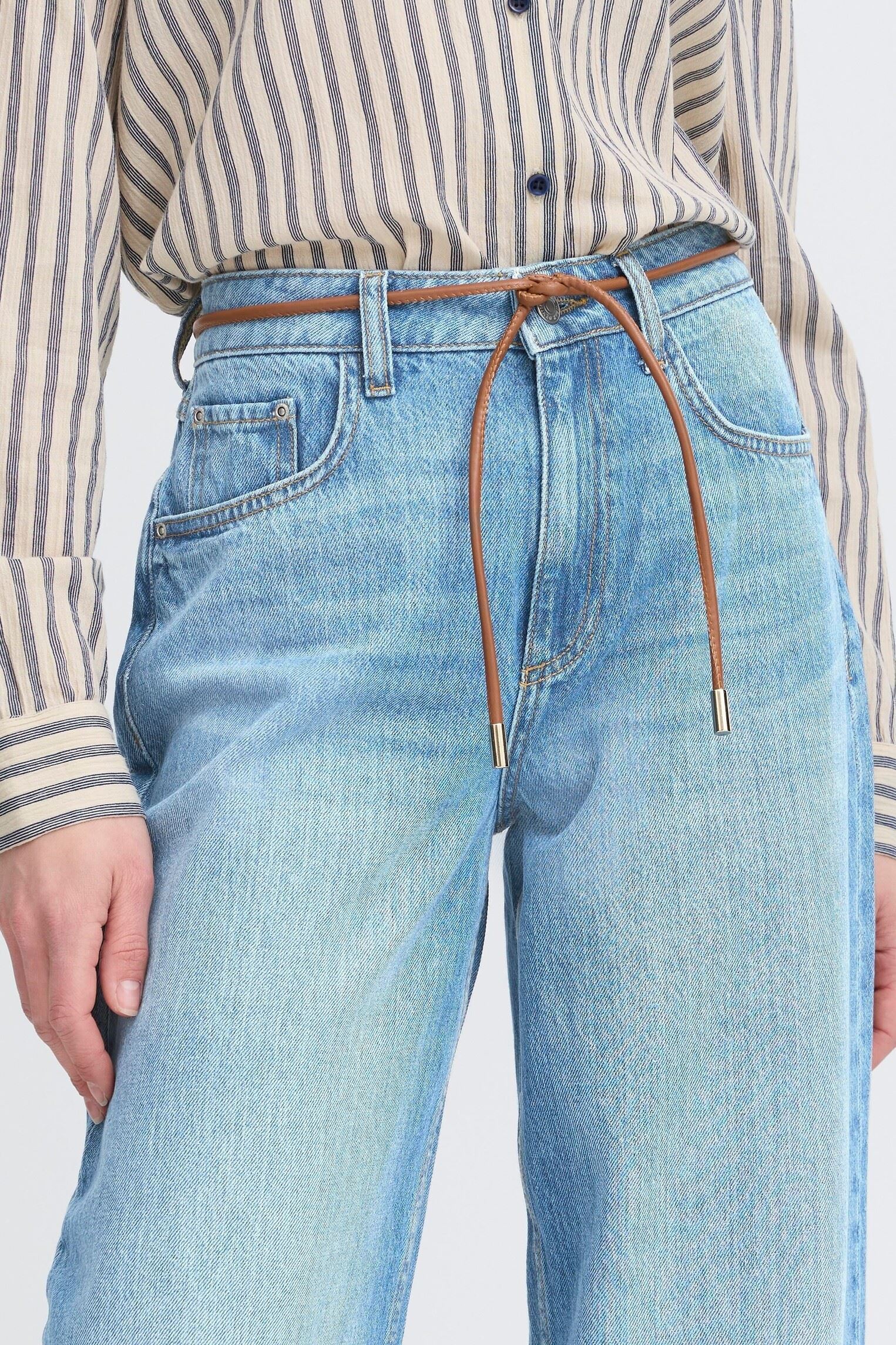 Wijde jeans / Flared Jeans Bykacila Jeans dames blauw B-Young Wijde jeans / Flared Jeans Bykacila Jeans dames blauw Mid Blue Denim