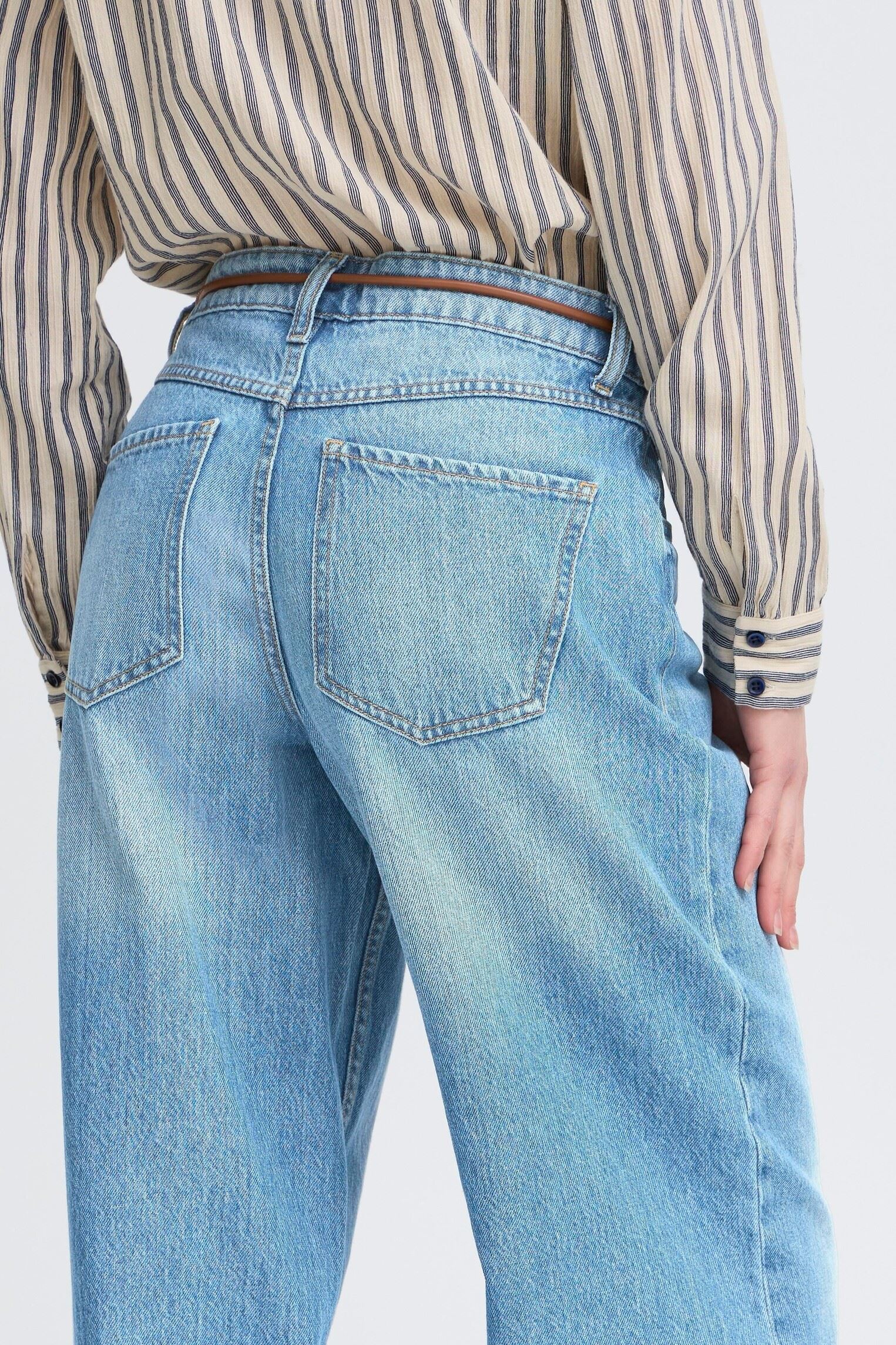 Wijde jeans / Flared Jeans Bykacila Jeans dames blauw B-Young Wijde jeans / Flared Jeans Bykacila Jeans dames blauw Mid Blue Denim