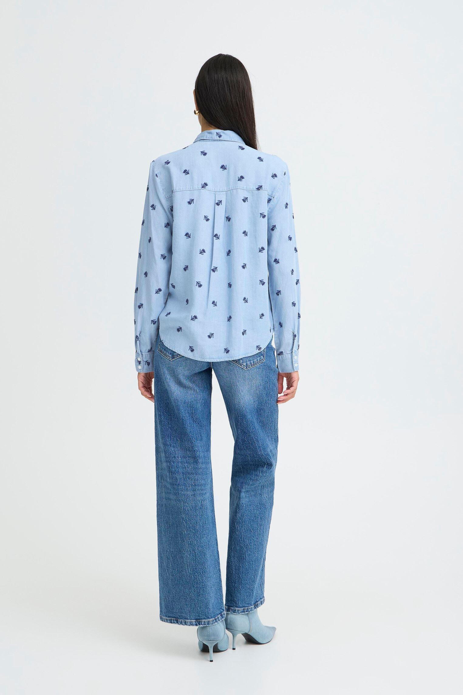 Chemises manches longues Bykosmo Boho Emb. Shirt femme bleu B-Young Chemises manches longues Bykosmo Boho Emb. Shirt femme bleu LIGHT BLUE DENIM