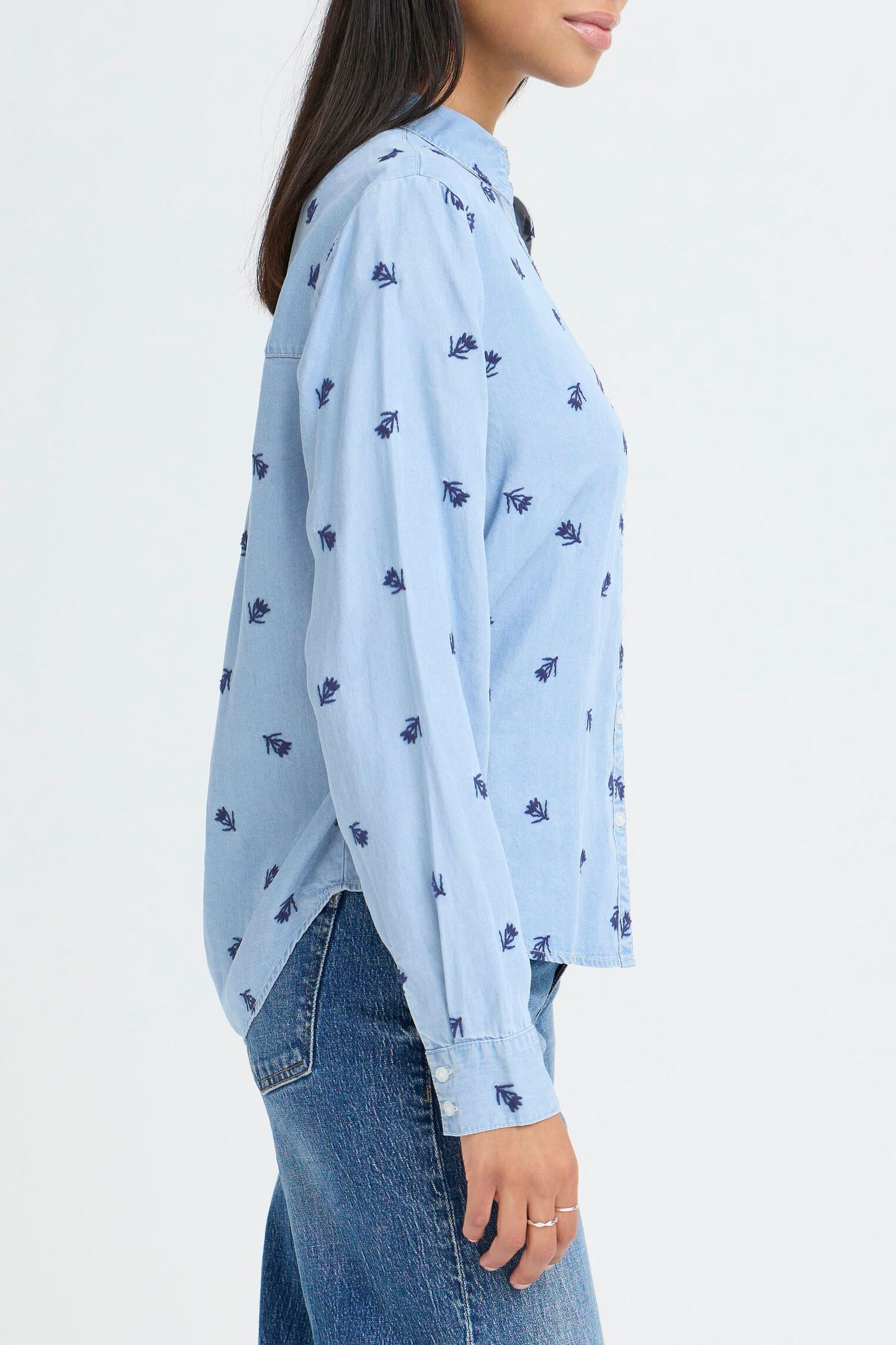 Chemises manches longues Bykosmo Boho Emb. Shirt femme bleu B-Young Chemises manches longues Bykosmo Boho Emb. Shirt femme bleu LIGHT BLUE DENIM