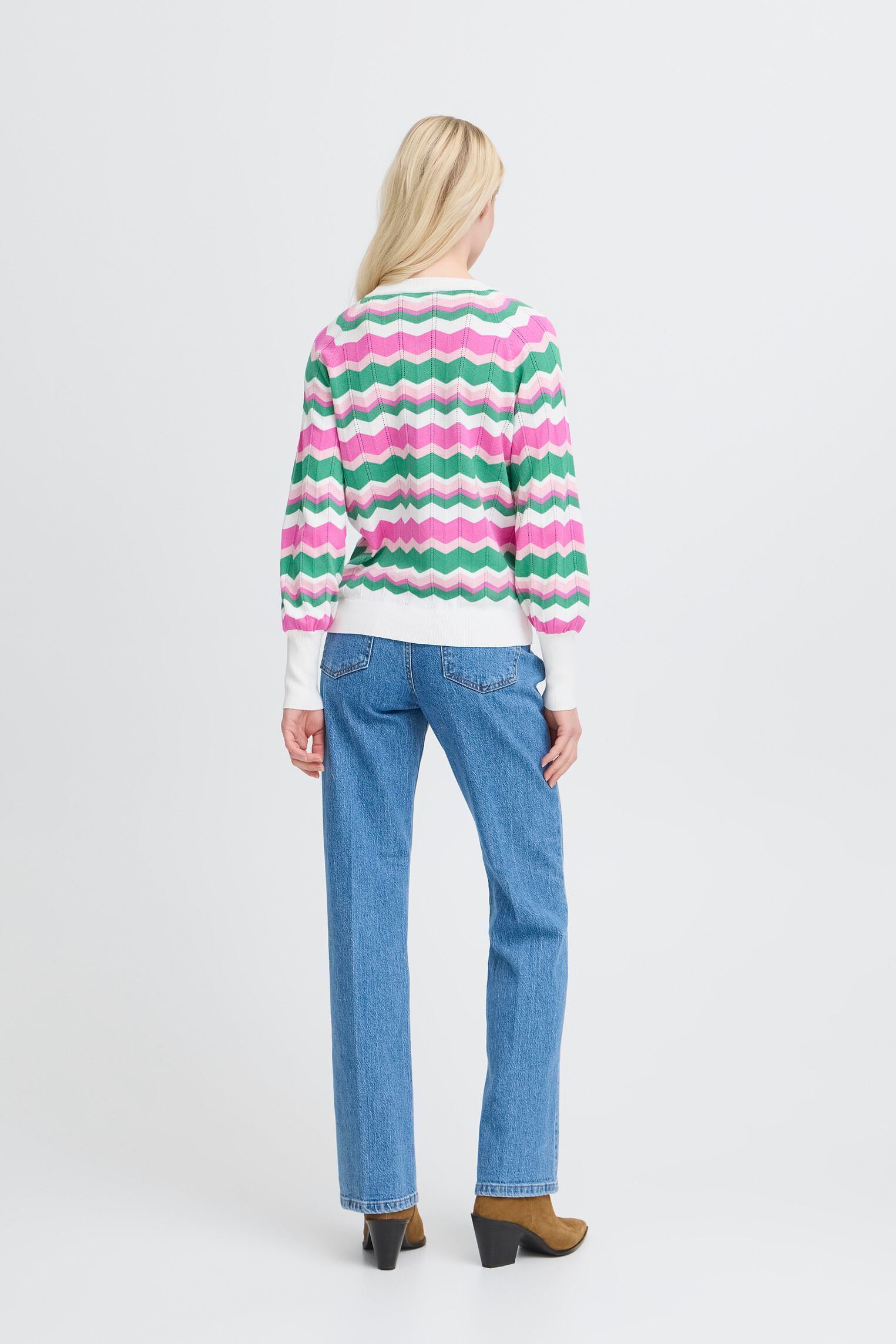 Pullover Bymmorla Long Cuff Zig Zag damen mehrfarbig B-Young Pullover Bymmorla Long Cuff Zig Zag damen mehrfarbig Phlox Pink Zig Zag