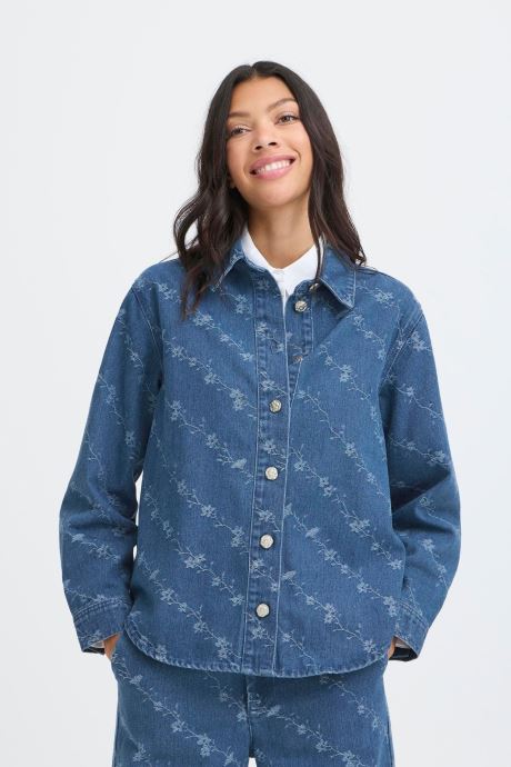 B-Young Lange mouw overhemden Bykanio Shirt dames blauw