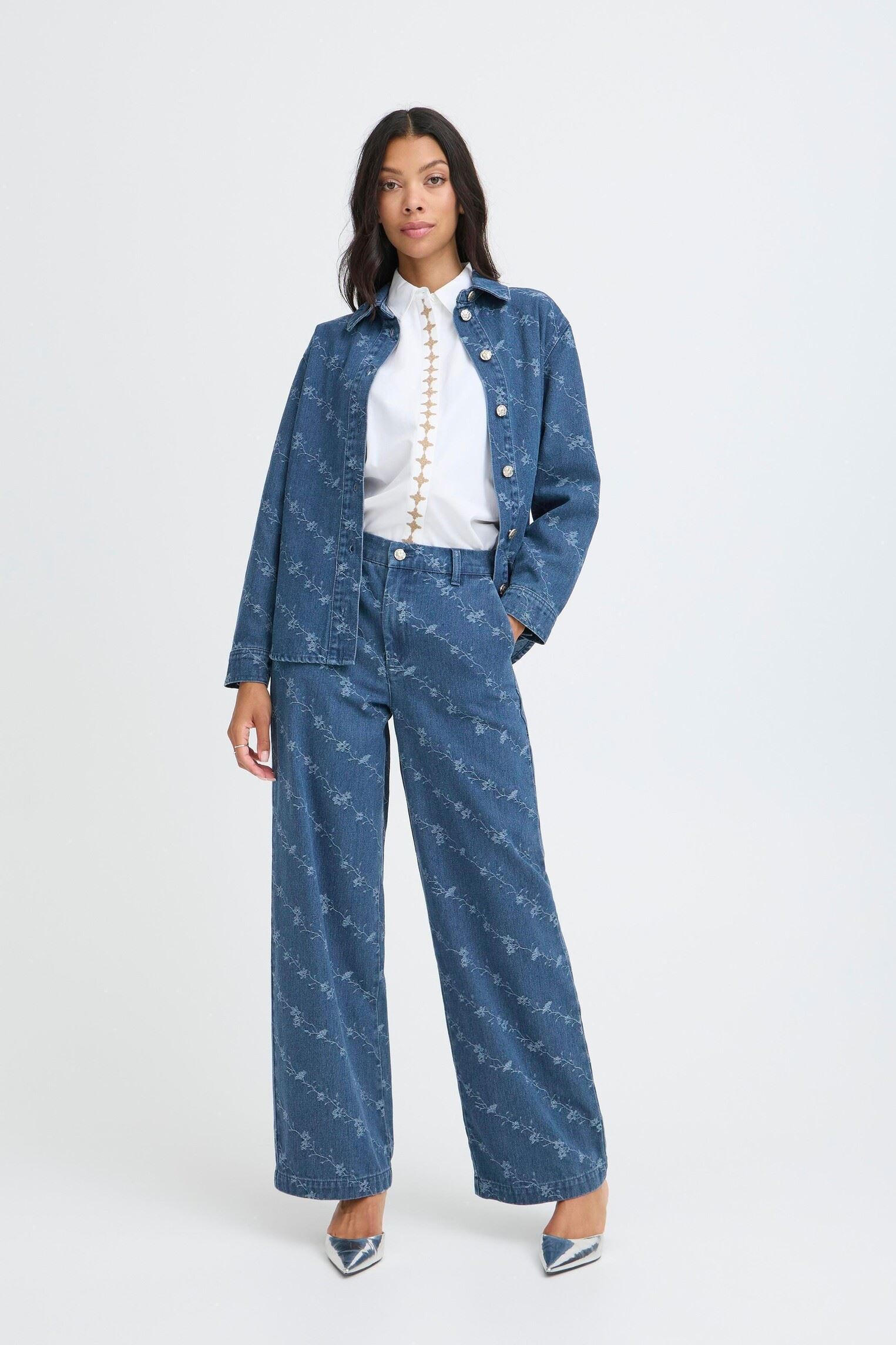 Weite Jeans Bykanio Pants damen blau B-Young Weite Jeans Bykanio Pants damen blau Mid Blue Denim