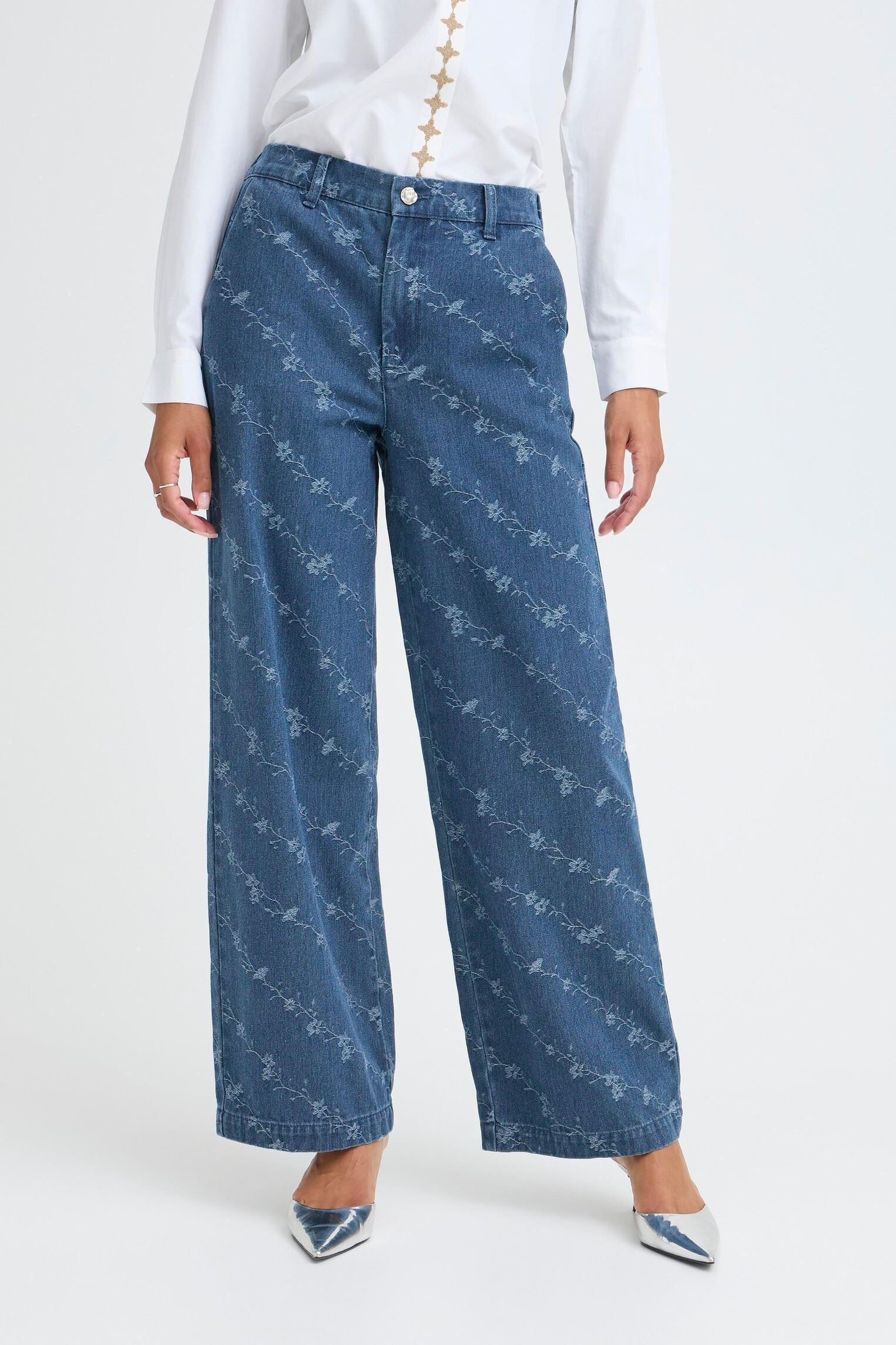 Weite Jeans Bykanio Pants damen blau B-Young Weite Jeans Bykanio Pants damen blau Mid Blue Denim