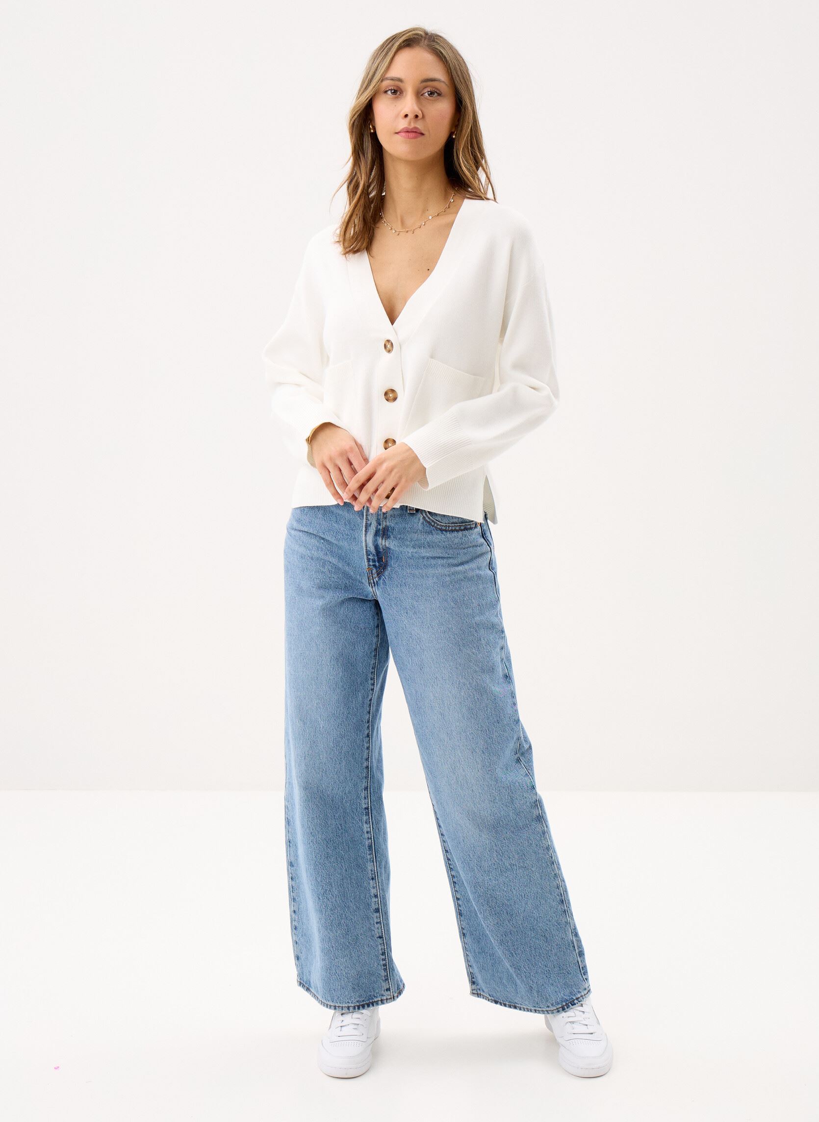 Vesten Byotari Pocket Cardigan dames wit B-Young Vesten Byotari Pocket Cardigan dames wit Marshmallow