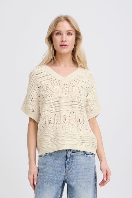 B-Young Pulls Bynero V Pullover femme blanc