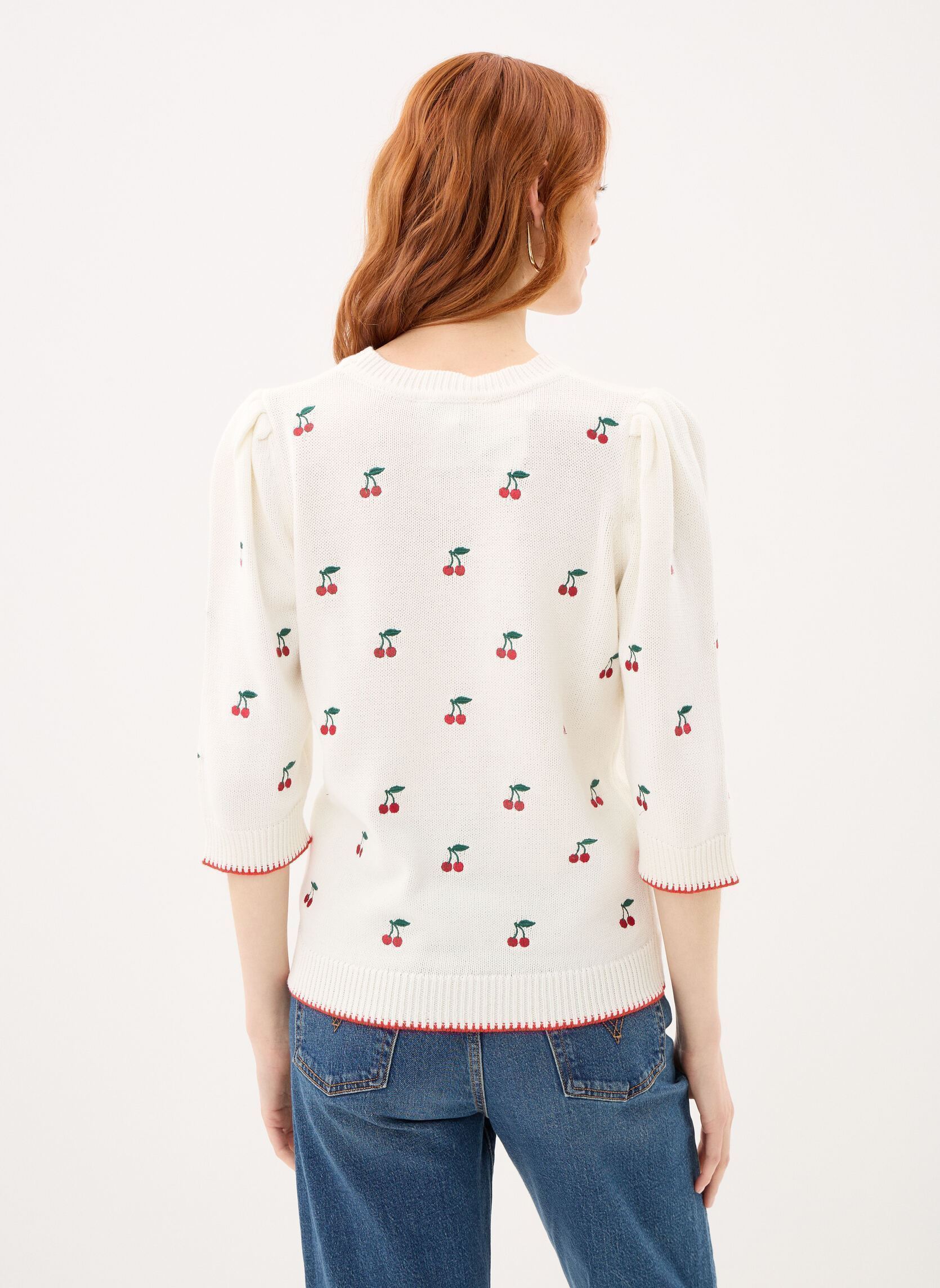 Truien Bymelba Jumper dames wit B-Young Truien Bymelba Jumper dames wit Marshmallow Embroidery