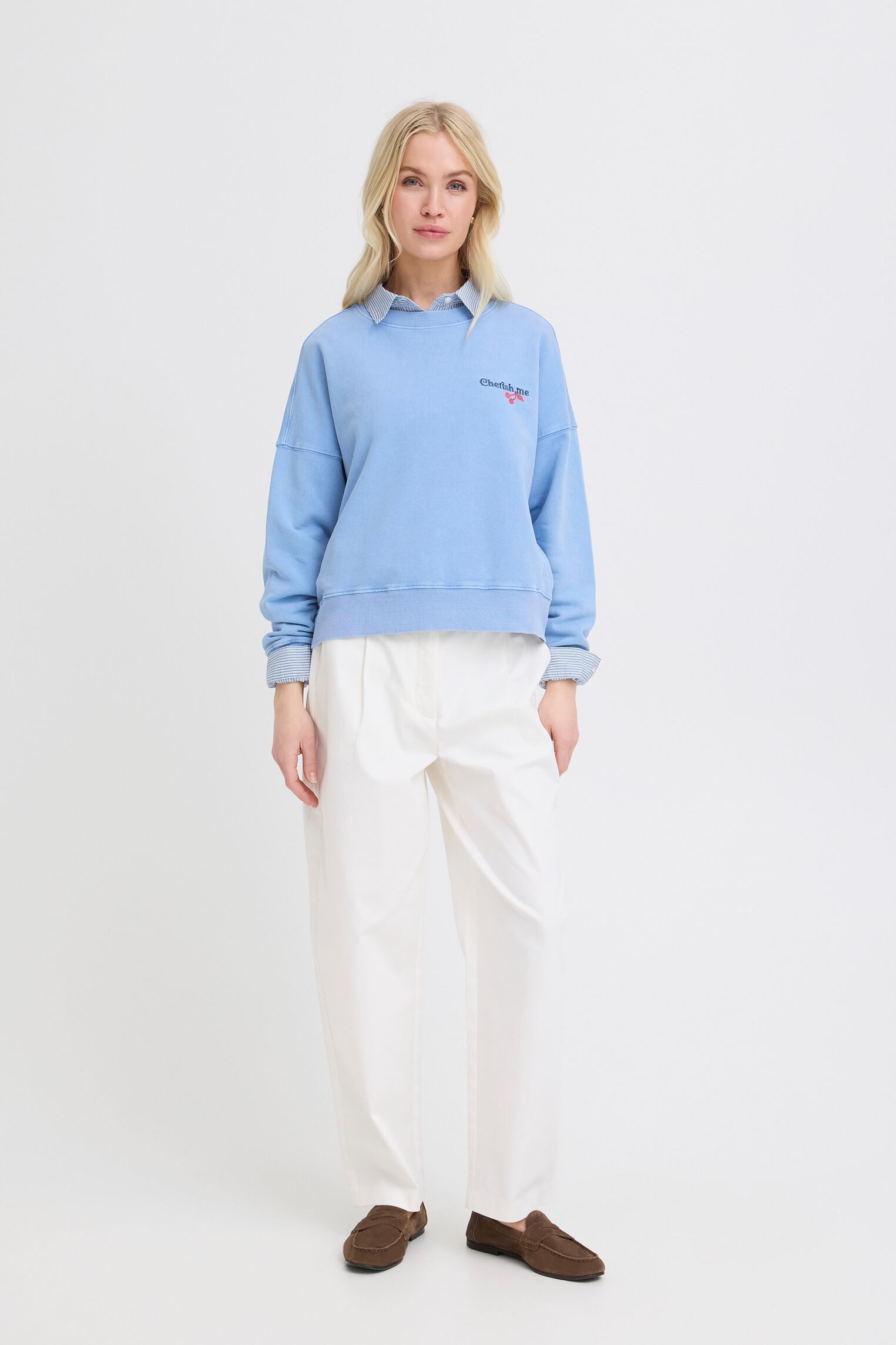 Sweatshirts Byrasma Cherish Sweatshirt femme bleu B-Young Sweatshirts Byrasma Cherish Sweatshirt femme bleu Della Robbia Blue
