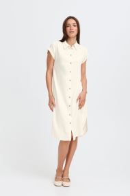 Robes Byfalakka Ss Shirt Dress femme blanc B-Young Robes Byfalakka Ss Shirt Dress femme blanc Marshmallow