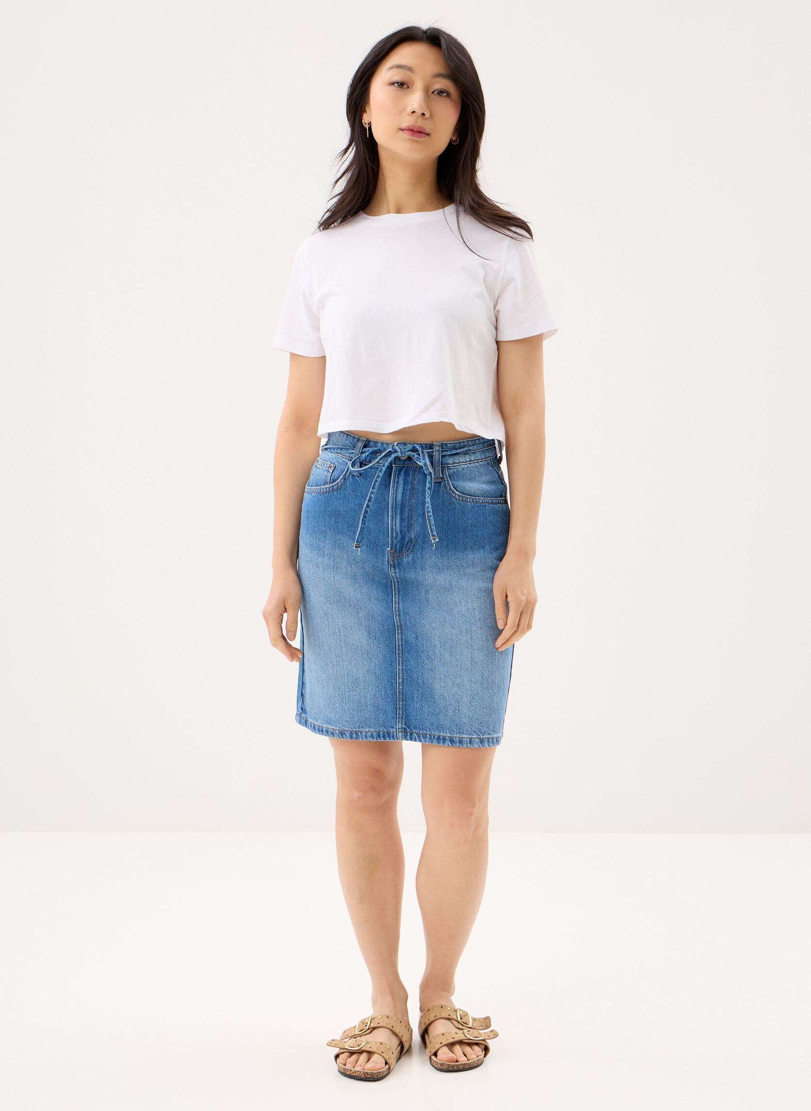 Kurze Röcke Bylamaje Skirt damen blau B-Young Kurze Röcke Bylamaje Skirt damen blau Mid Blue Denim
