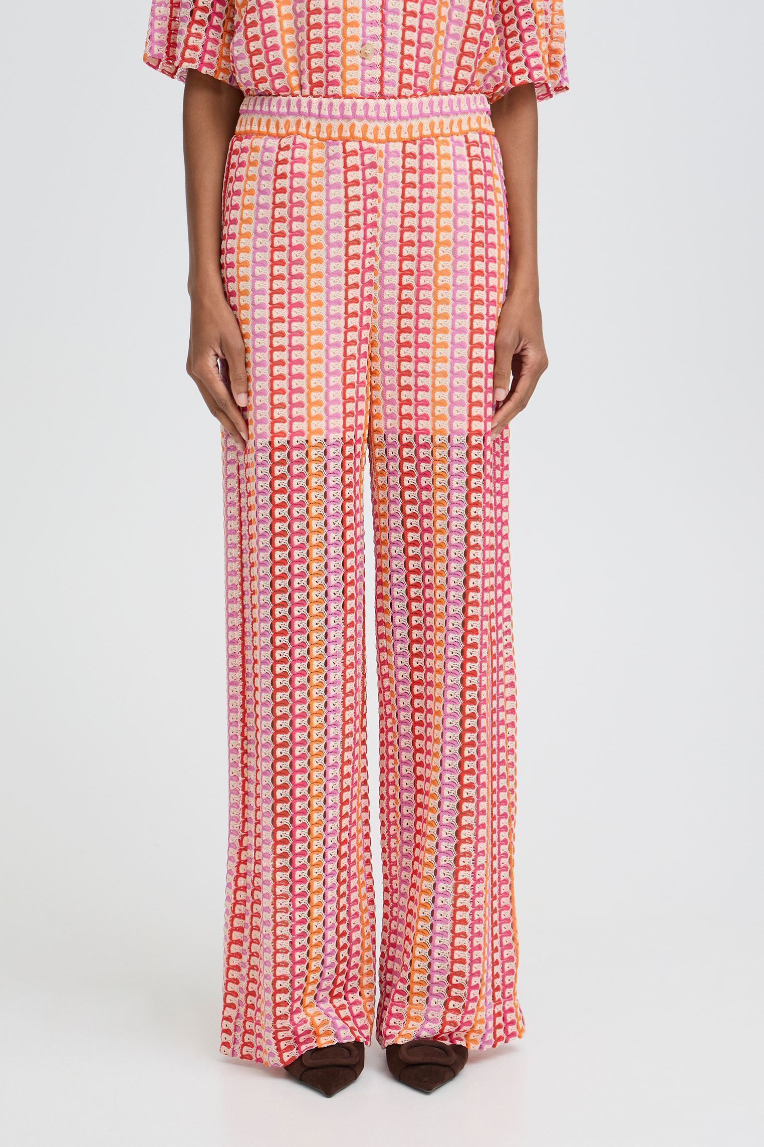 Straight Leg Hosen Byprisca Pants damen rosa B-Young Straight Leg Hosen Byprisca Pants damen rosa Raspberry Rose Multi