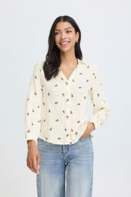 Hemden Byiberlin Emb Shirt dames wit B-Young Hemden Byiberlin Emb Shirt dames wit Cerise Emb Marshmallow