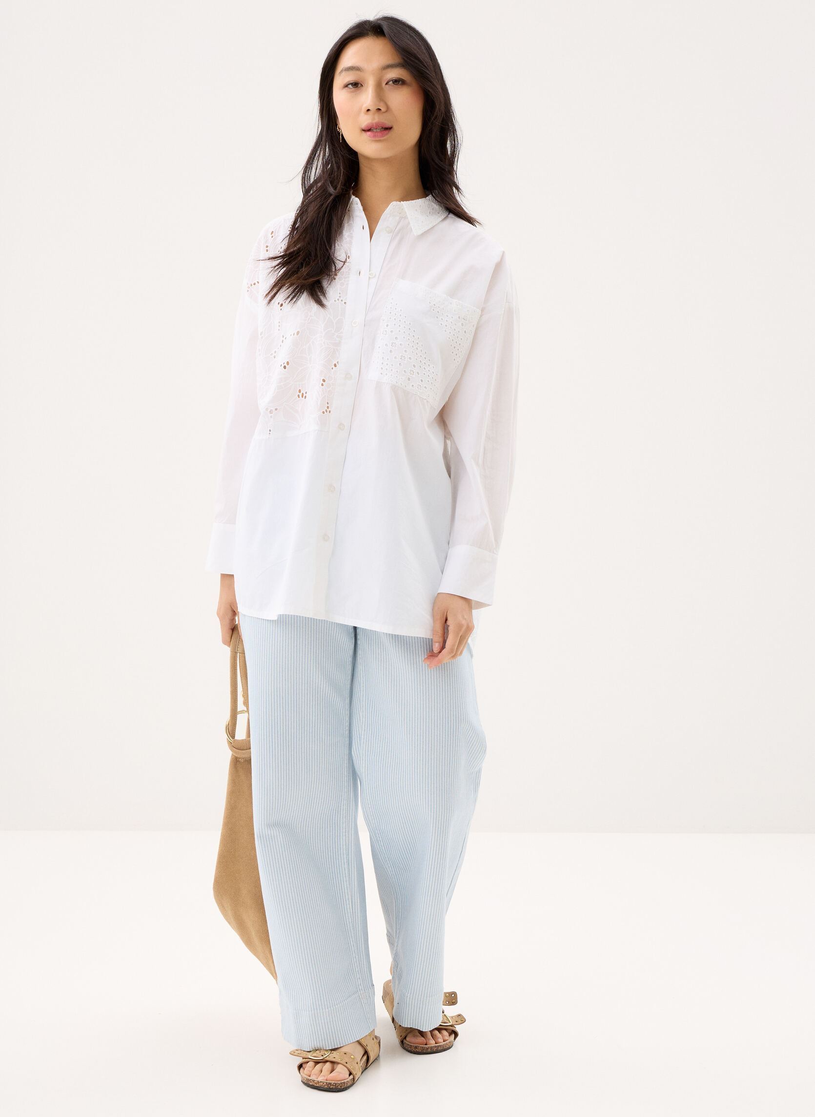 Hemden Byjessel Long Shirt dames wit B-Young Hemden Byjessel Long Shirt dames wit MARSHMALLOW