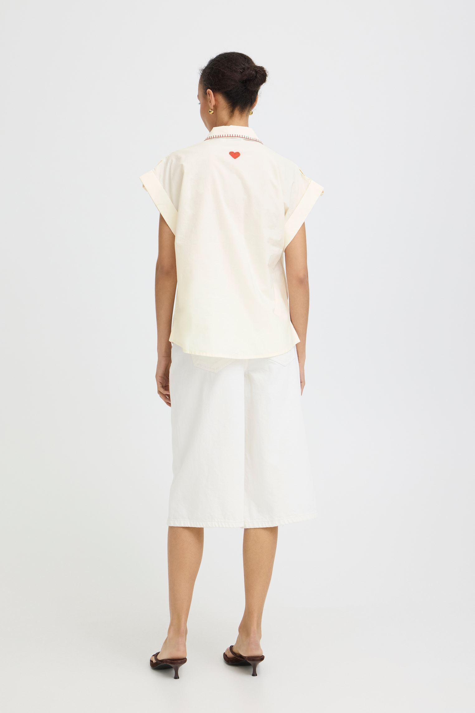 Kurzarm-Hemden Byjessel Emb Shirt damen weiß B-Young Kurzarm-Hemden Byjessel Emb Shirt damen weiß Birch