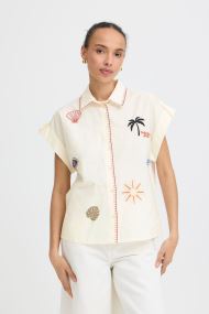 Kurzarm-Hemden Byjessel Emb Shirt damen weiß