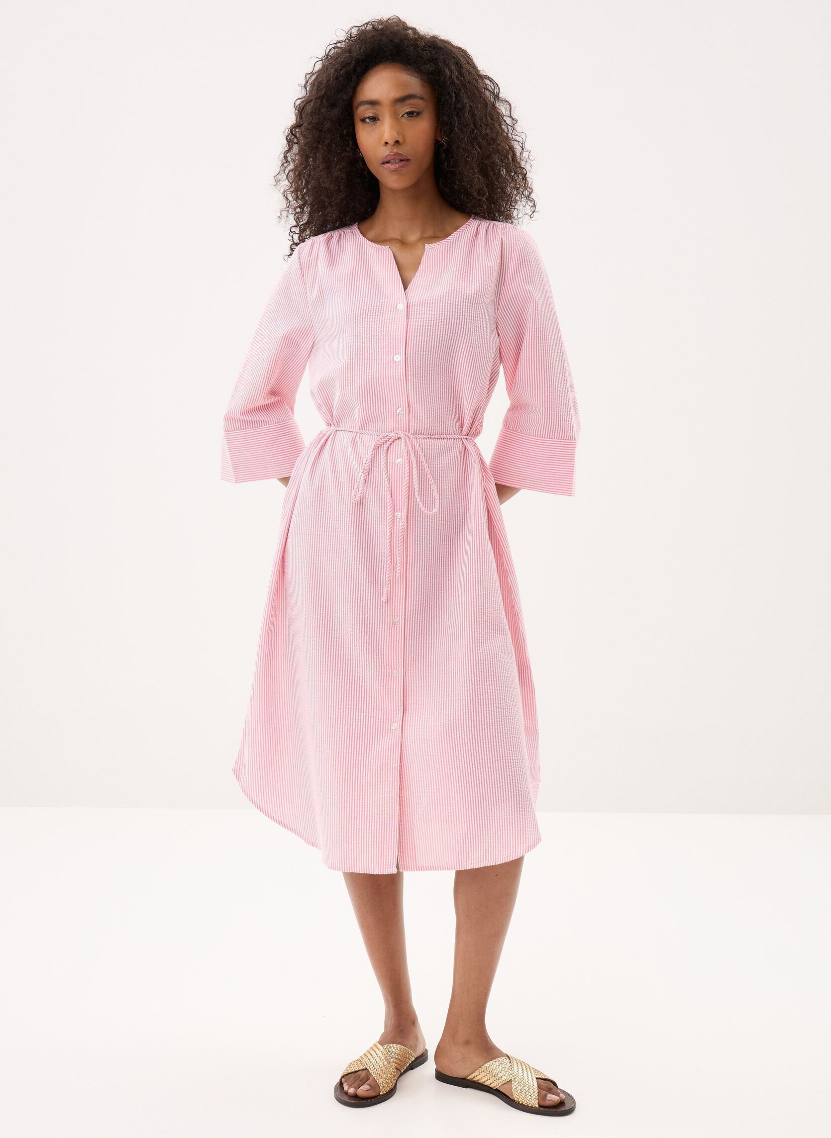 Kleider Byime Shirt Dress damen rosa B-Young Kleider Byime Shirt Dress damen rosa Raspberry Rose Stripe