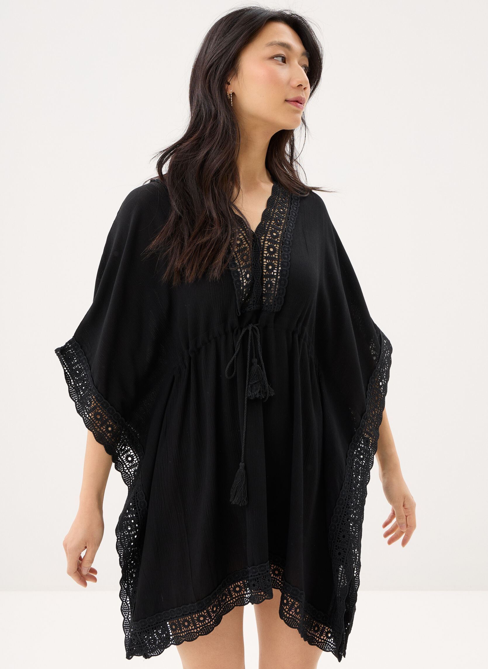 Robes Byveva Beach Cover femme noir B-Young Robes Byveva Beach Cover femme noir METEORITE