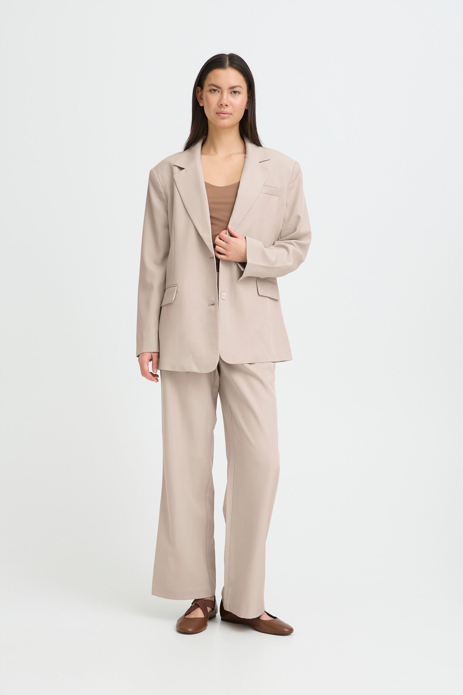 Blazer Ihfava Oversize Bl damen grau Ichi Blazer Ihfava Oversize Bl damen grau DOVE MELANGE
