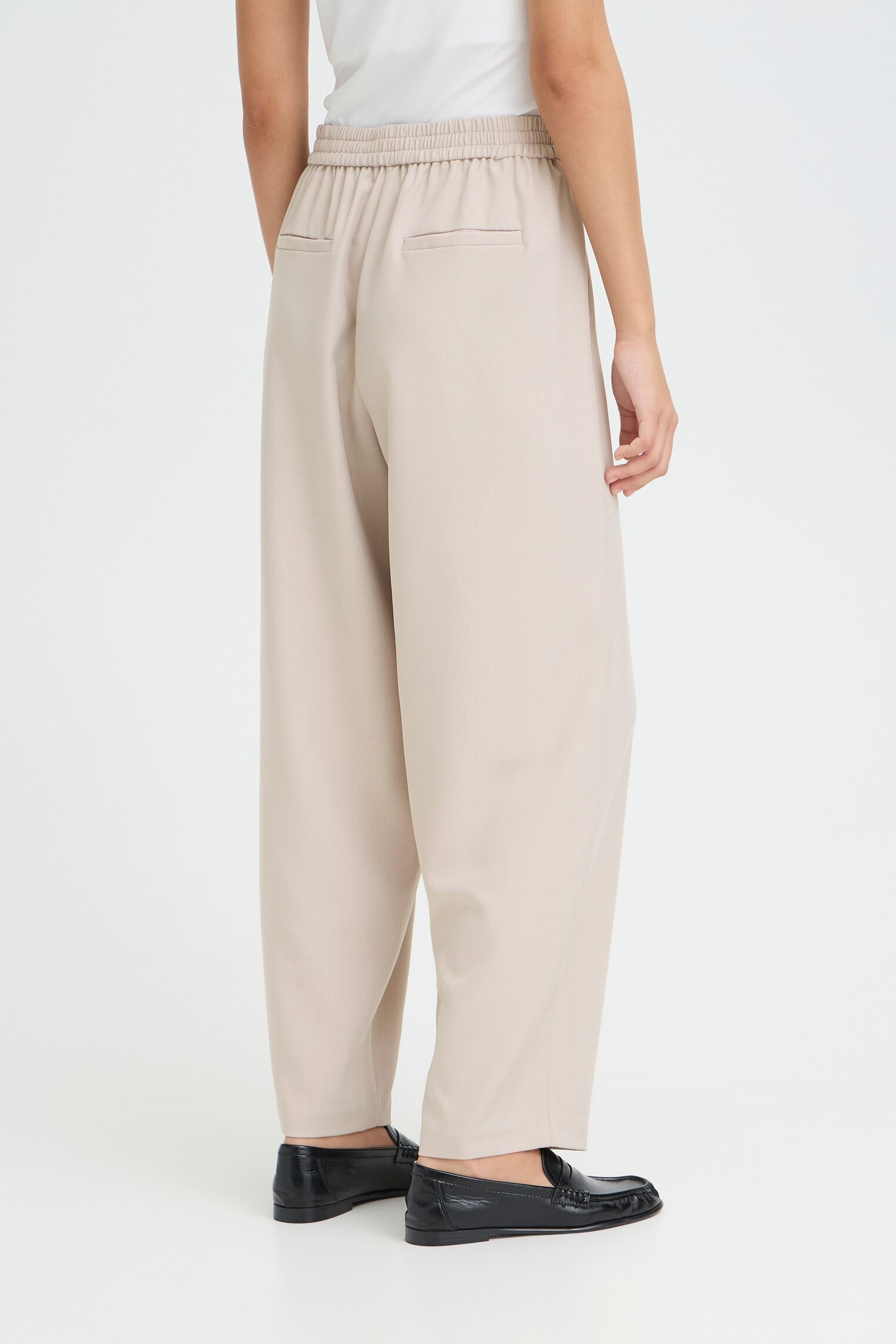 Weite Hosen Ihfava Barrel Pa damen grau Ichi Weite Hosen Ihfava Barrel Pa damen grau DOVE MELANGE