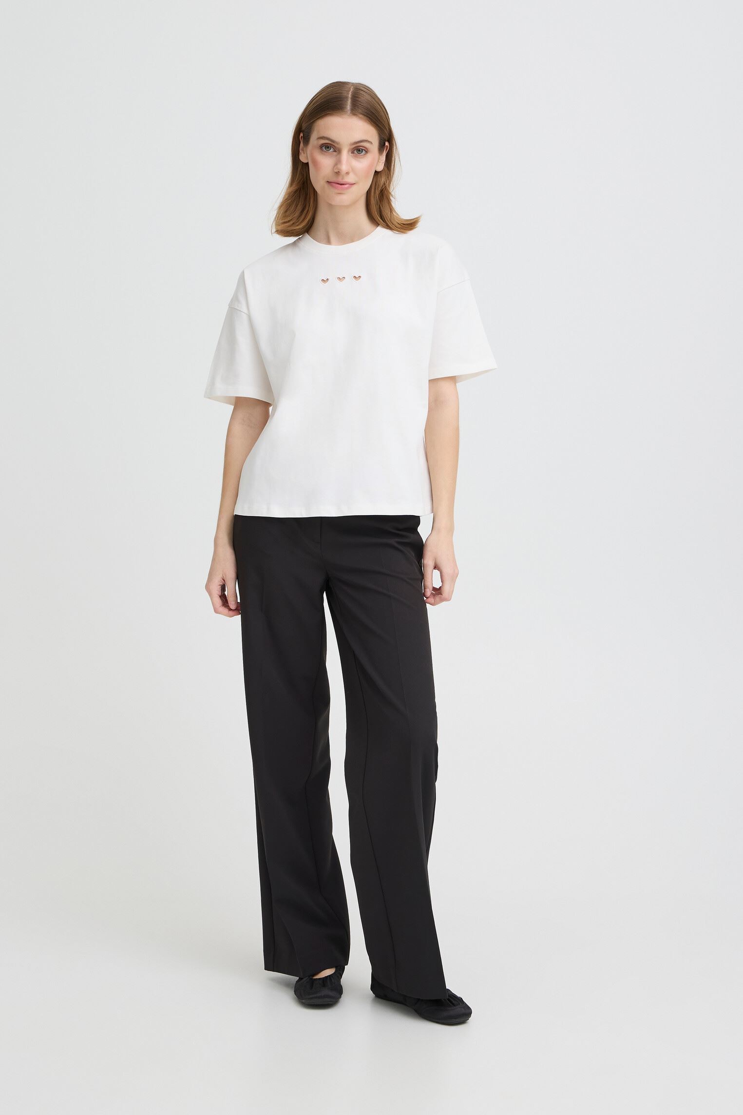 Tee-shirts manches courtes Ihpetro Ss3 femme blanc Ichi Tee-shirts manches courtes Ihpetro Ss3 femme blanc Cloud Dancer