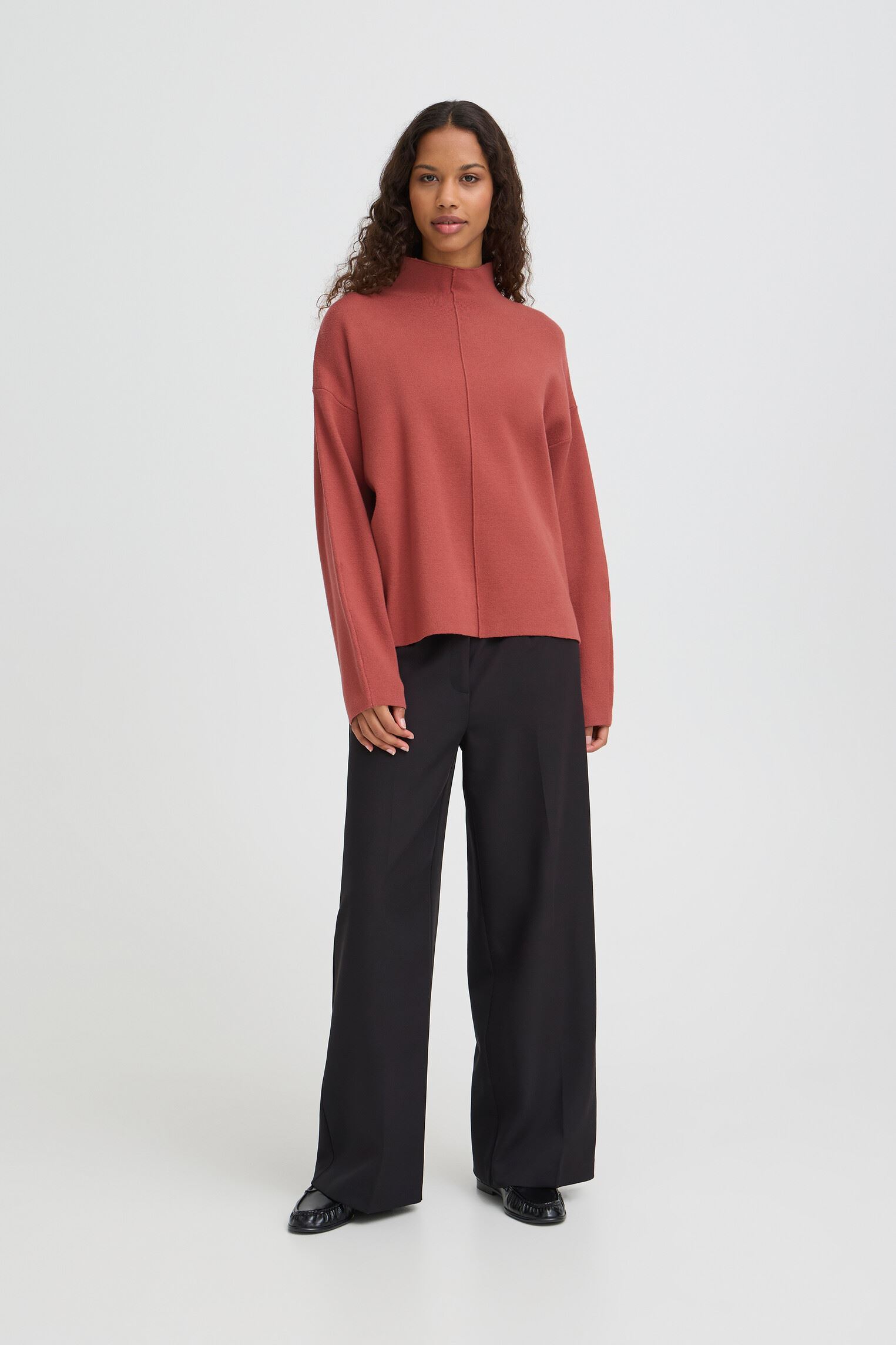 Pulls Ihballia Ls3 femme orange Ichi Pulls Ihballia Ls3 femme orange Cowhide
