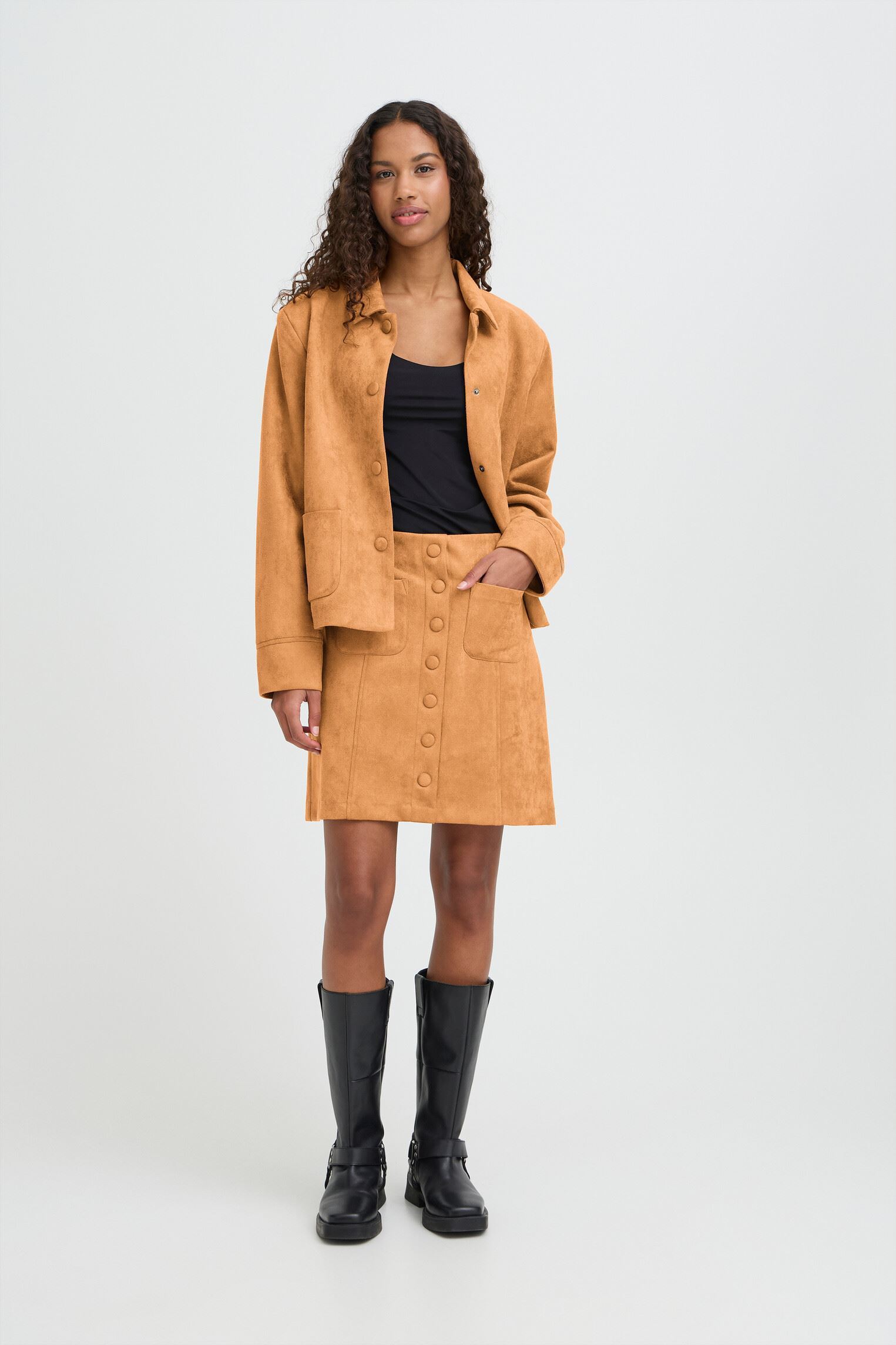 Jupes courtes Ihcrevo Sk femme marron Ichi Jupes courtes Ihcrevo Sk femme marron Almond