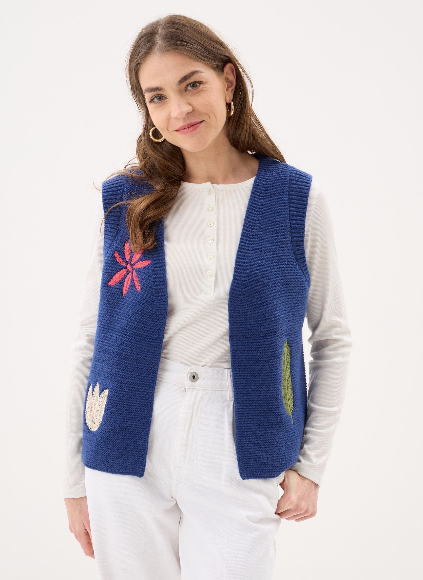 Strickjacken und Westen Ihdemisa Wa damen blau Ichi Strickjacken und Westen Ihdemisa Wa damen blau BLUEPRINT