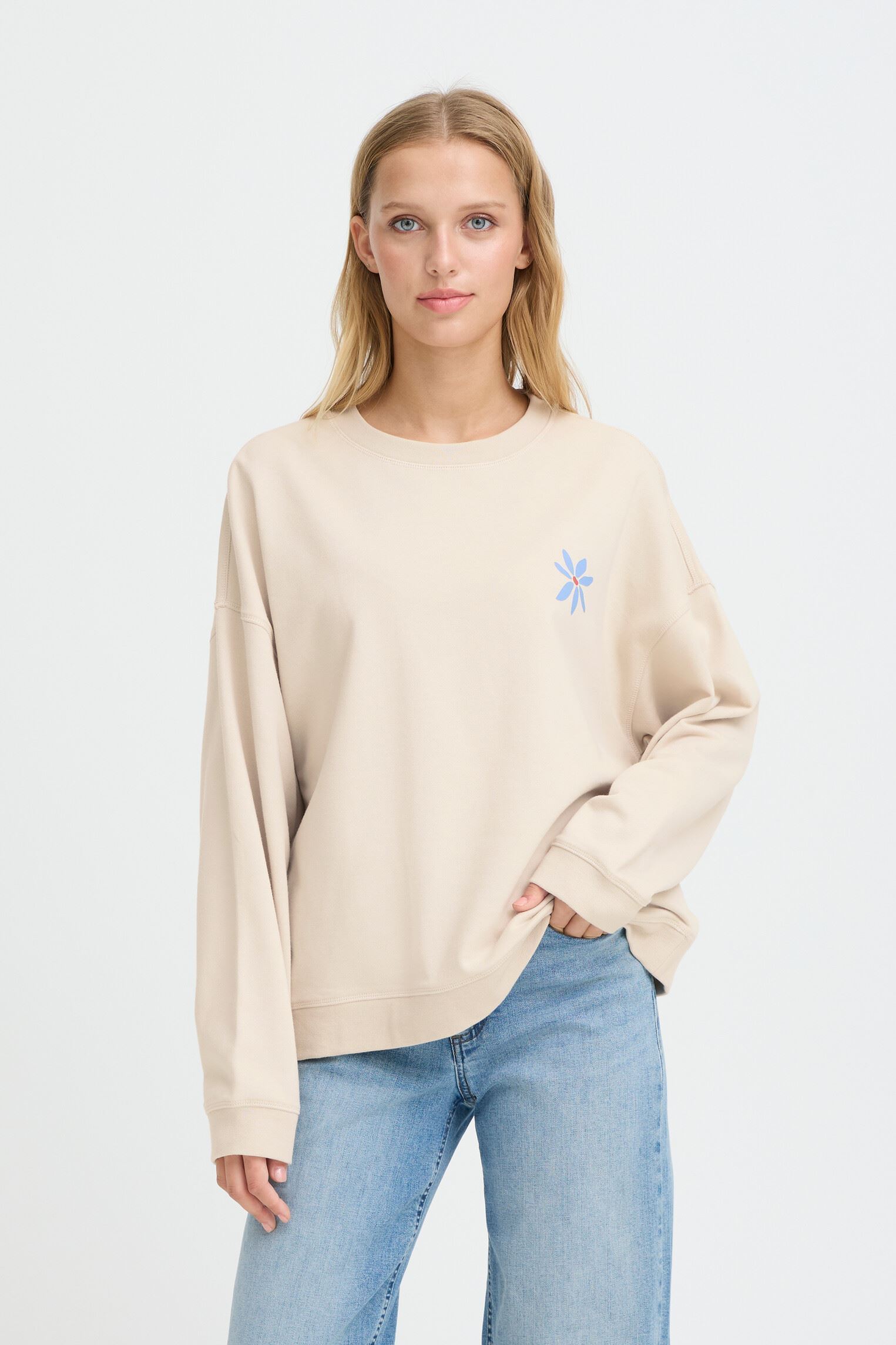 Felpe Ihbauma Sw2 donna bianco Ichi Felpe Ihbauma Sw2 donna bianco BIRCH / MULTI
