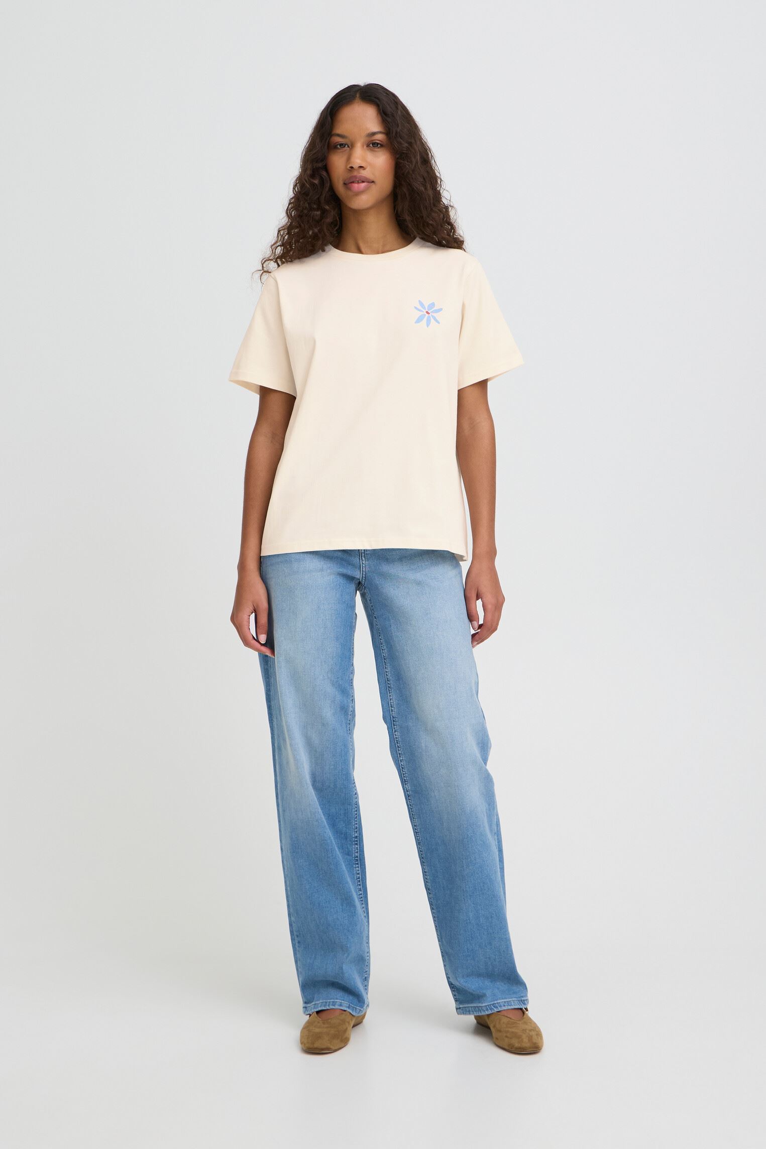 Tee-shirts manches courtes Ihbalmers Ss femme blanc Ichi Tee-shirts manches courtes Ihbalmers Ss femme blanc BIRCH / MULTI
