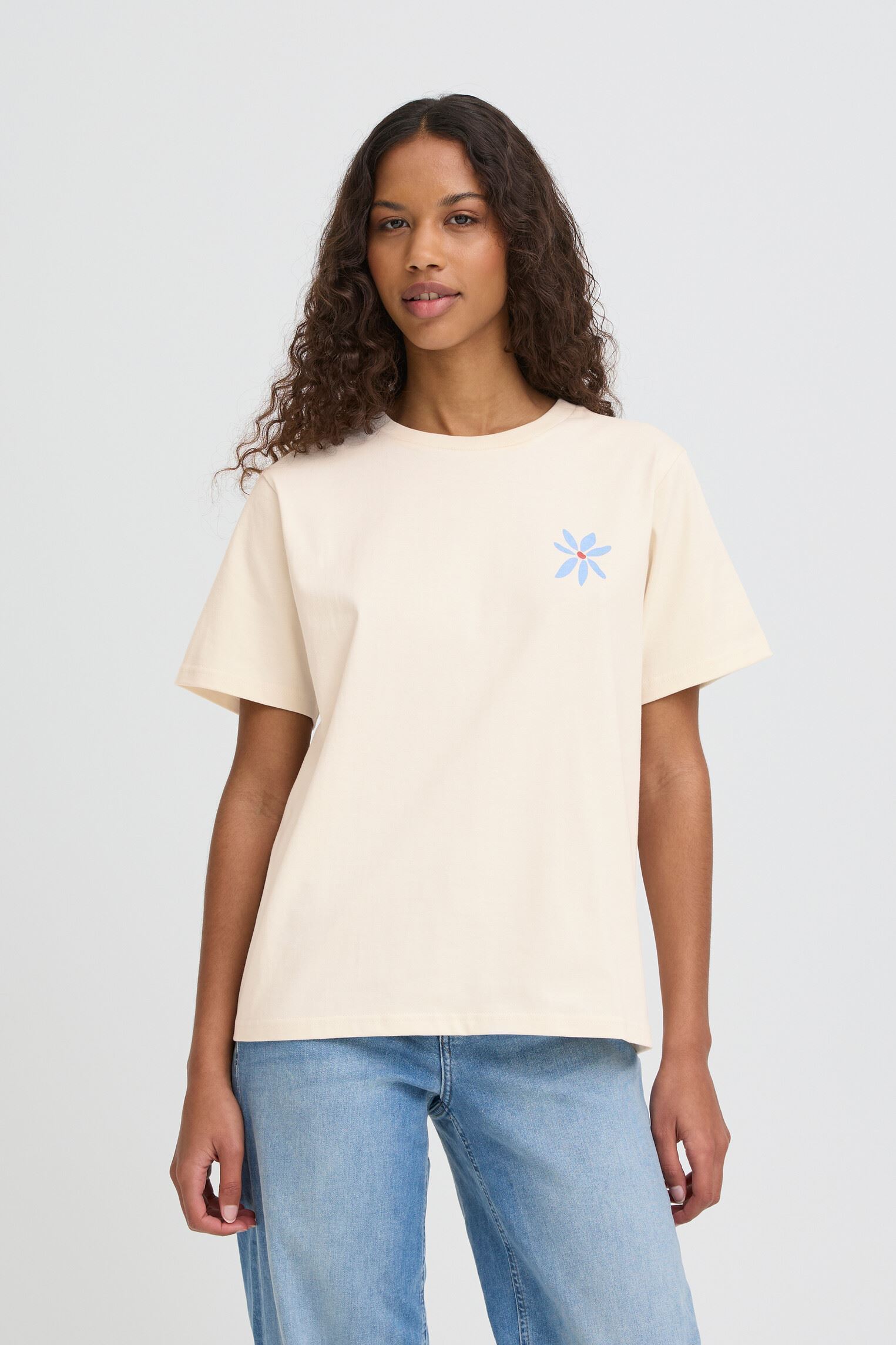 Tee-shirts manches courtes Ihbalmers Ss femme blanc Ichi Tee-shirts manches courtes Ihbalmers Ss femme blanc BIRCH / MULTI